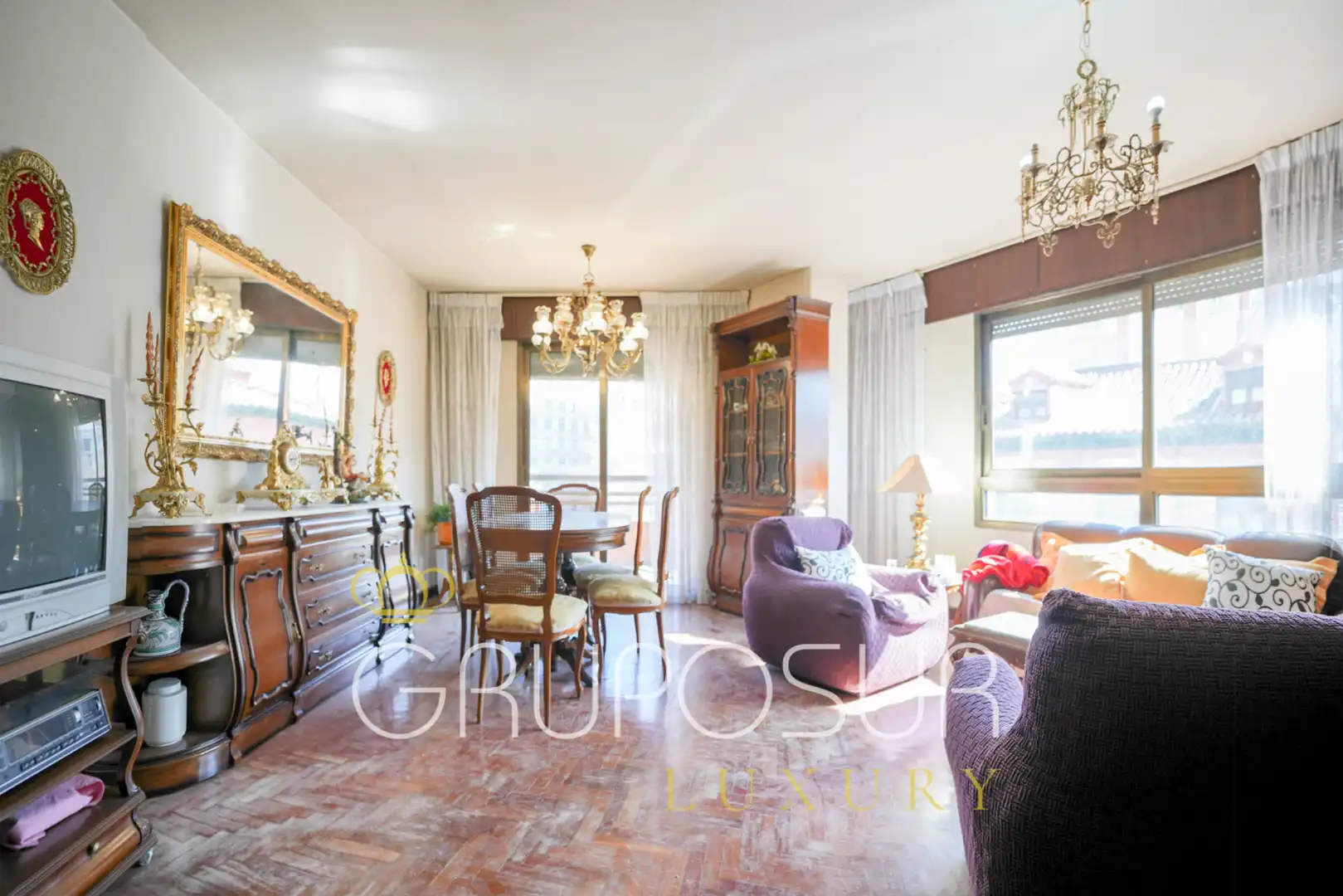 Sala de estar de Piso en venta en Valladolid con Calefacción, Parquet y Terraza