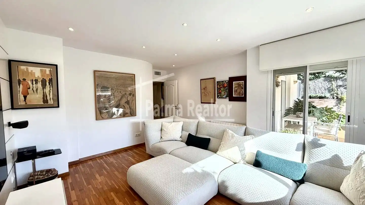 Sala d'estar de Dúplex en venda en  Palma de Mallorca amb Aire condicionat, Calefacció i Jardí privat