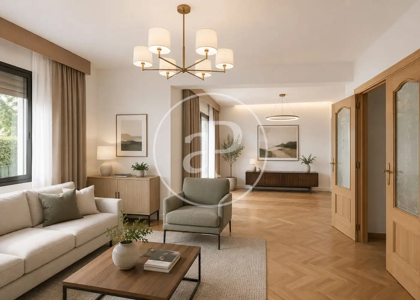 Sala de estar de Casa adosada en venta en Madrid con Calefacción, Jardín privado y Piscina