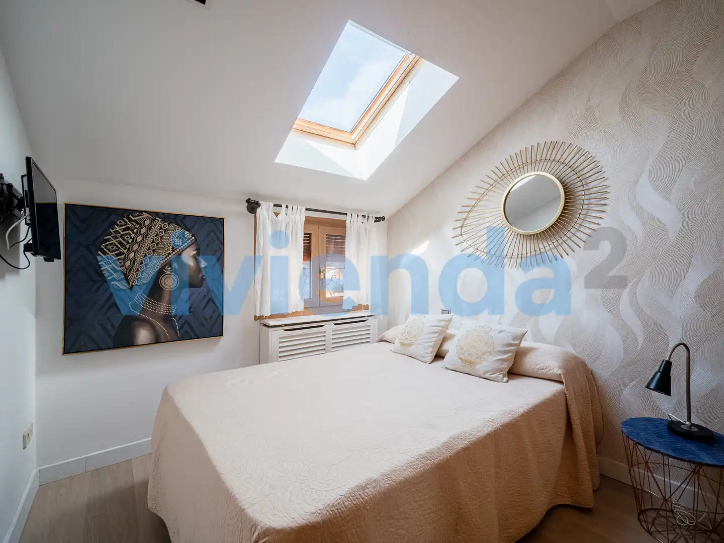 Schlafzimmer von Wohnung zur Miete in Madrid mit Klimaanlage und Heizung