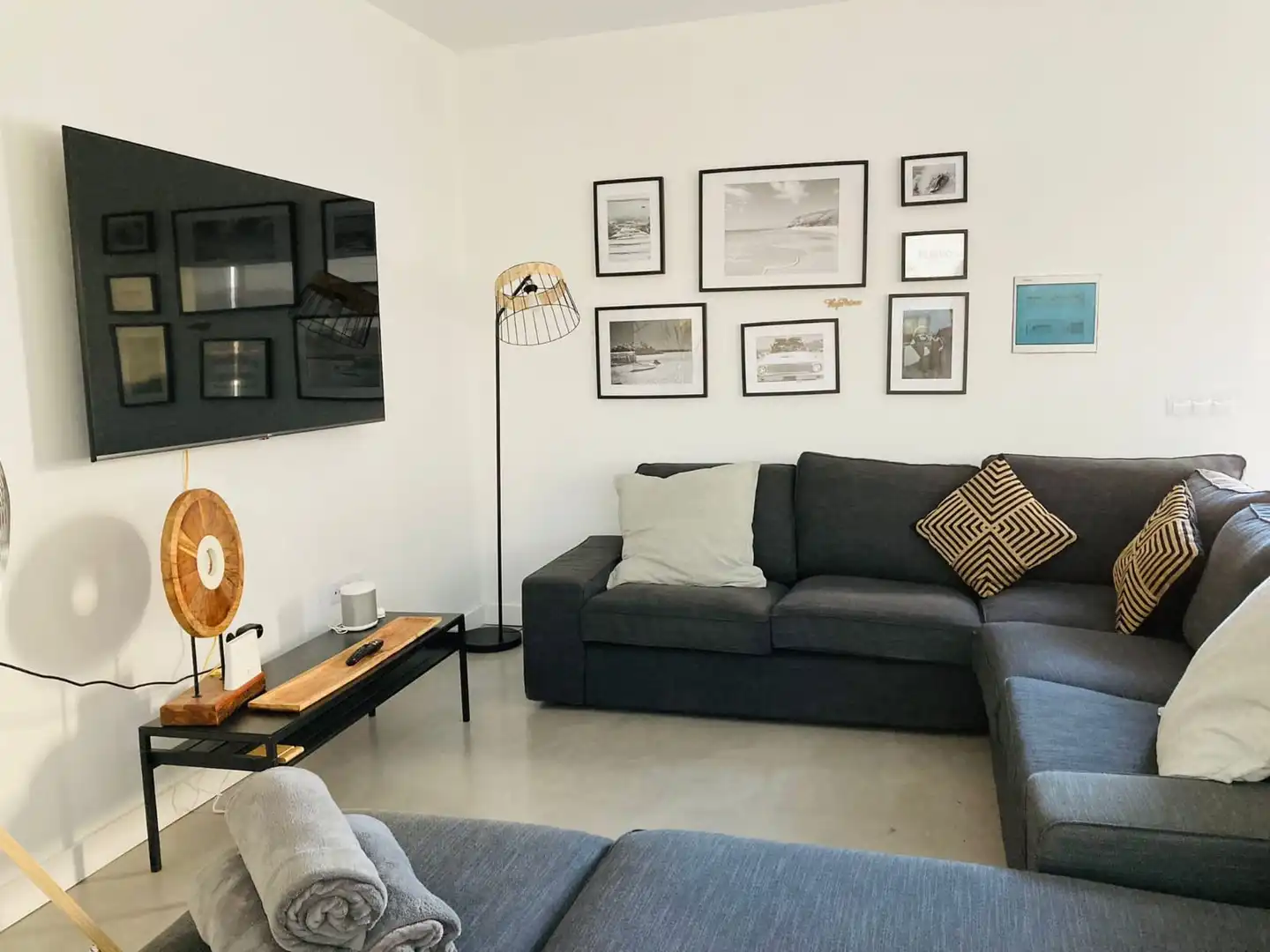 Sala d'estar de Casa adosada en venda en La Oliva amb Jardí privat, Terrassa i Piscina