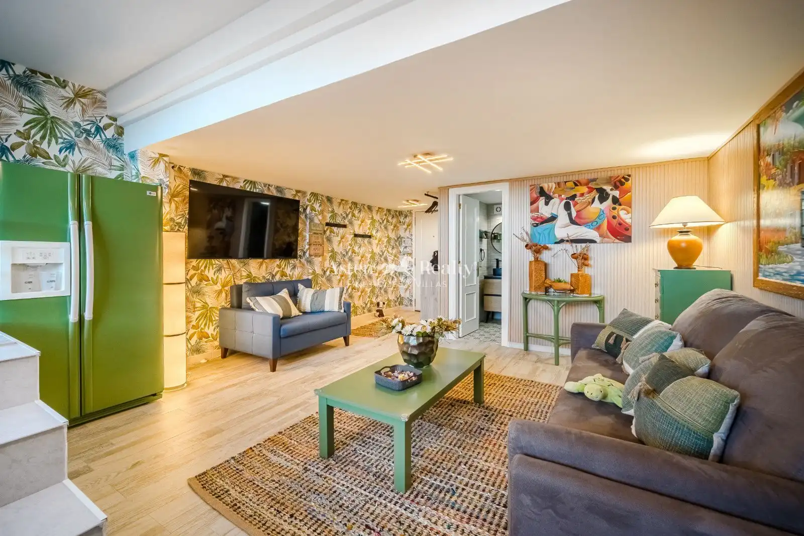 Wohnzimmer von Einfamilien-Reihenhaus zum Verkauf in Arona mit Klimaanlage, Terrasse und Abstellraum