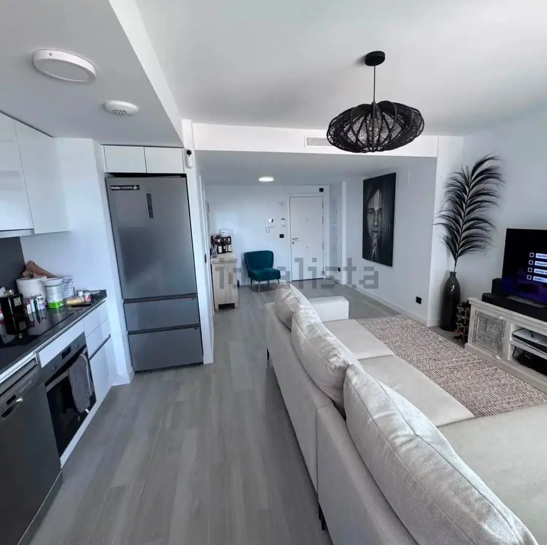 Sala d'estar de Apartament en venda en Calpe / Calp amb Aire condicionat, Calefacció i Terrassa