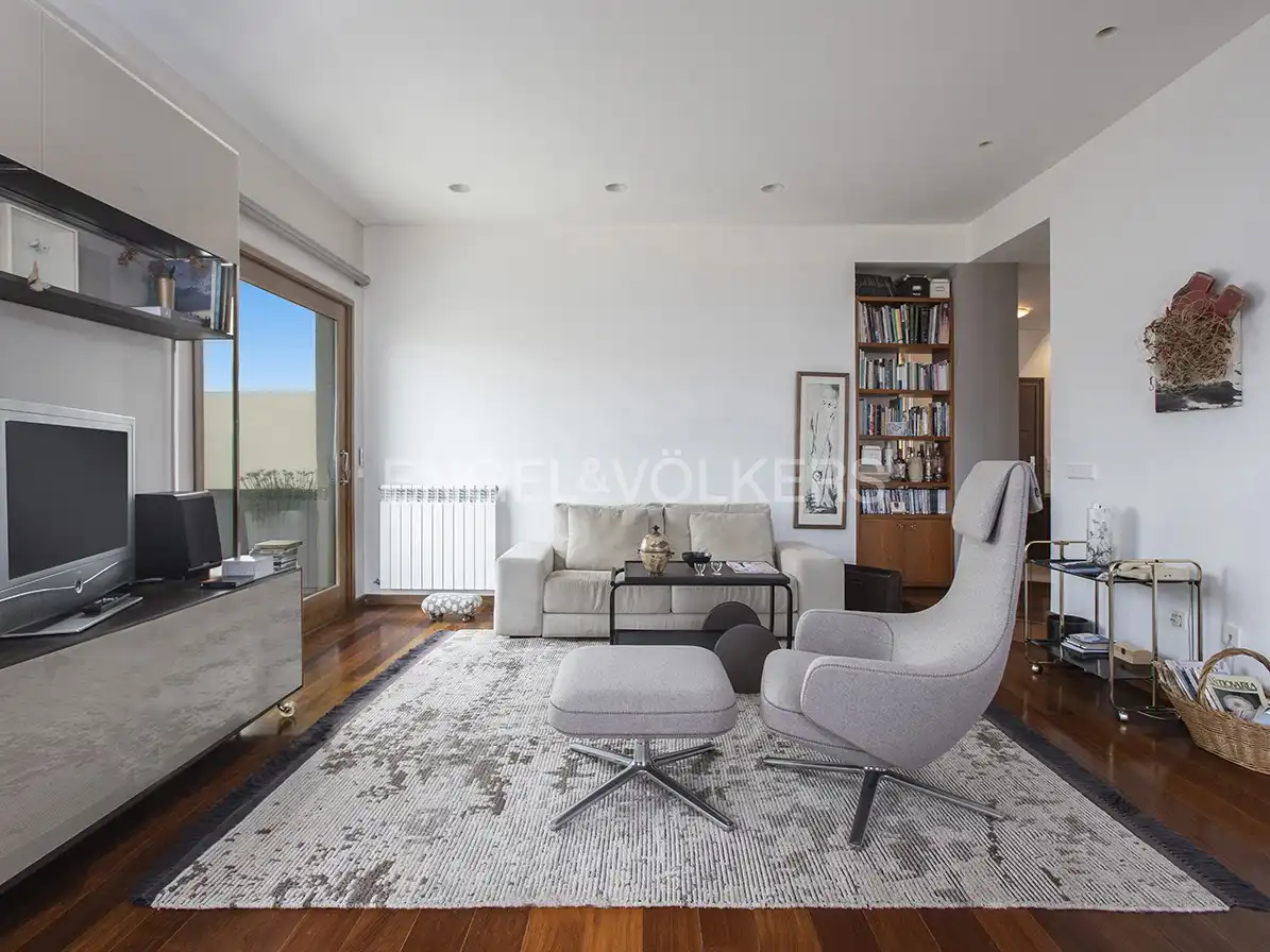 Sala de estar de Ático en venta en Gijón  con Calefacción, Parquet y Terraza
