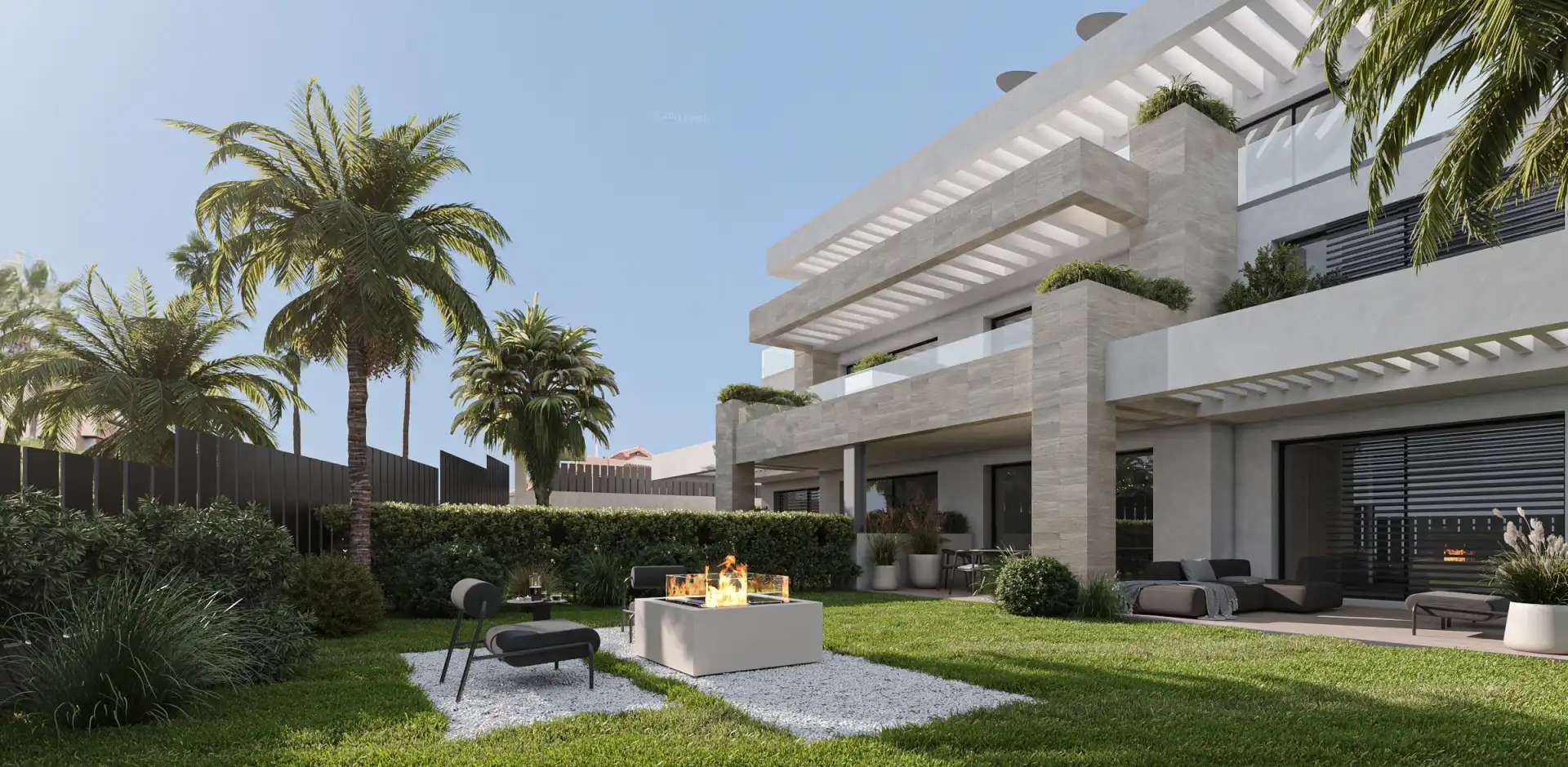 Terraza de Apartamento en venta en Estepona con Terraza, Piscina y Piscina comunitaria