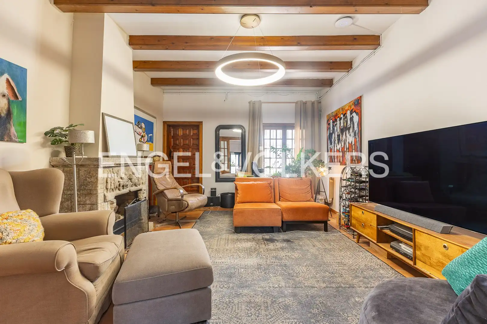Sala d'estar de Casa o xalet en venda en Tordera amb Aire condicionat, Calefacció i Jardí privat