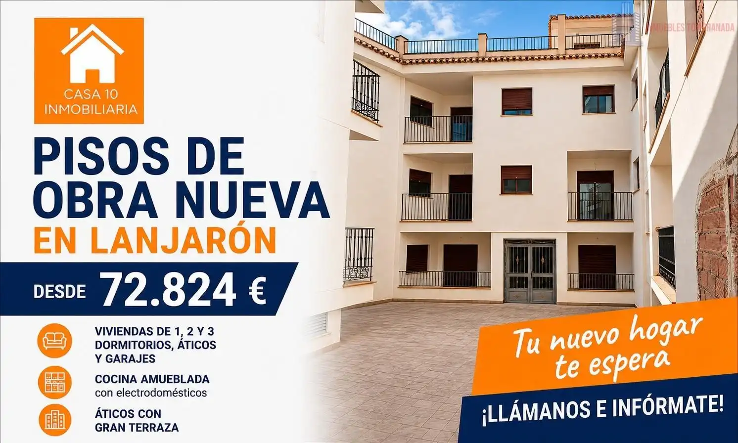 Vista exterior de Piso en venta en Lanjarón
