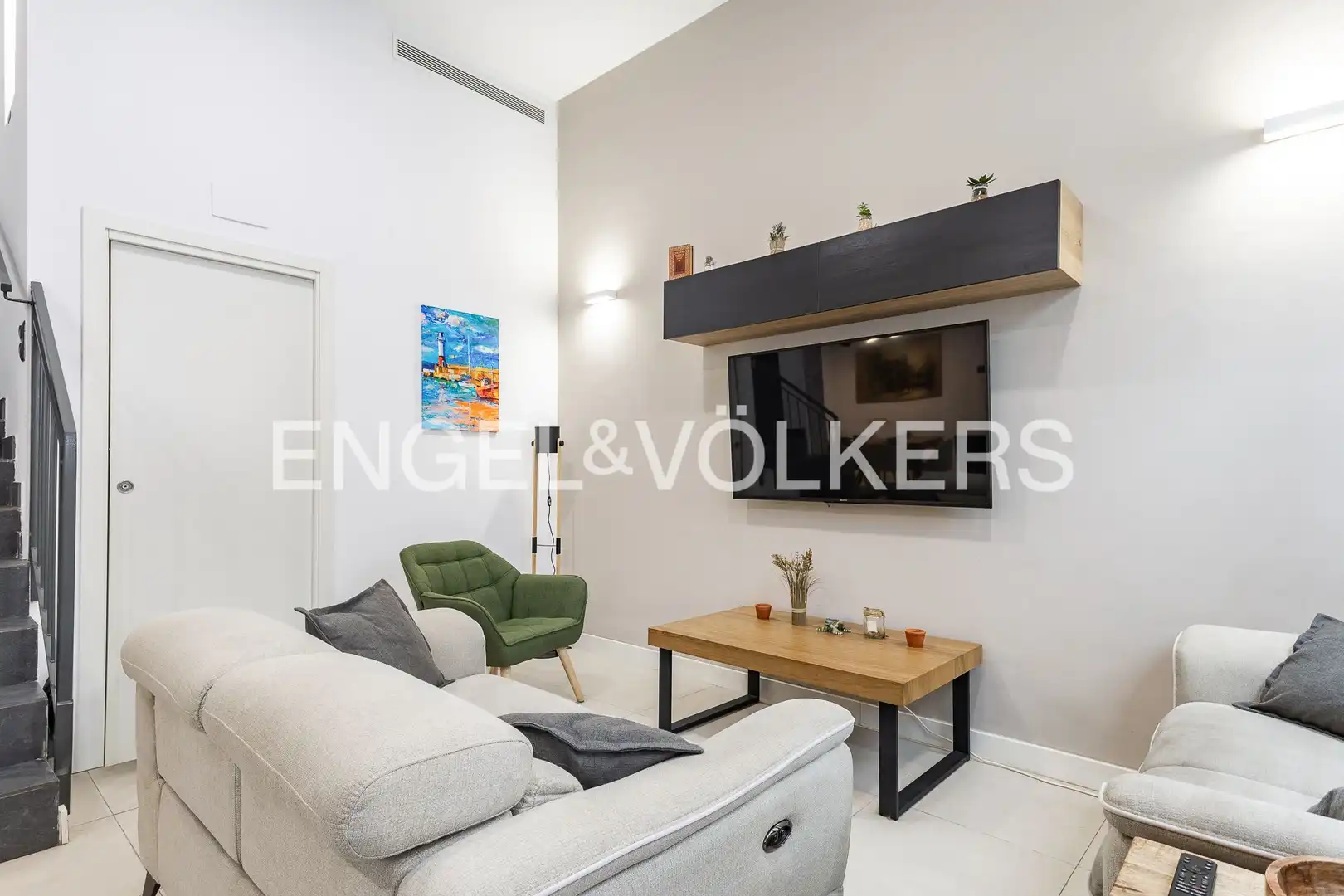Sala de estar de Casa adosada en venta en Badalona con Aire acondicionado, Calefacción y Terraza