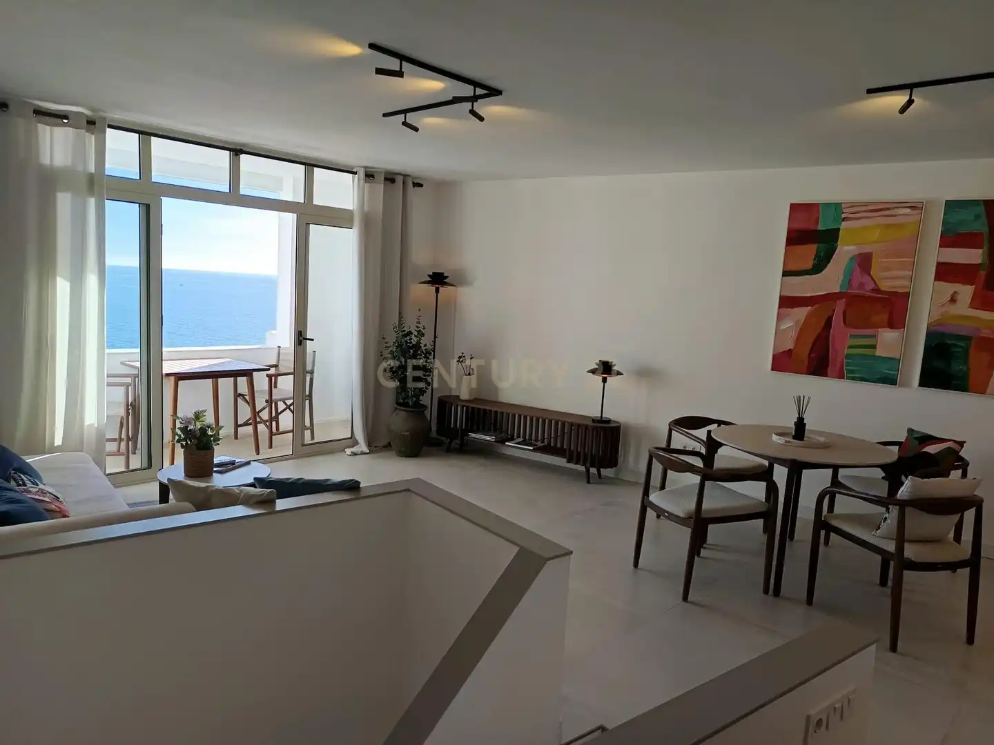 Wohnzimmer von Maisonette zum Verkauf in Calpe / Calp mit Klimaanlage, Waschmaschine und Balkon