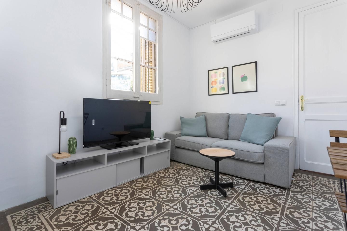 Sala de estar de Piso de alquiler en  Barcelona Capital con Aire acondicionado, Amueblado y Internet