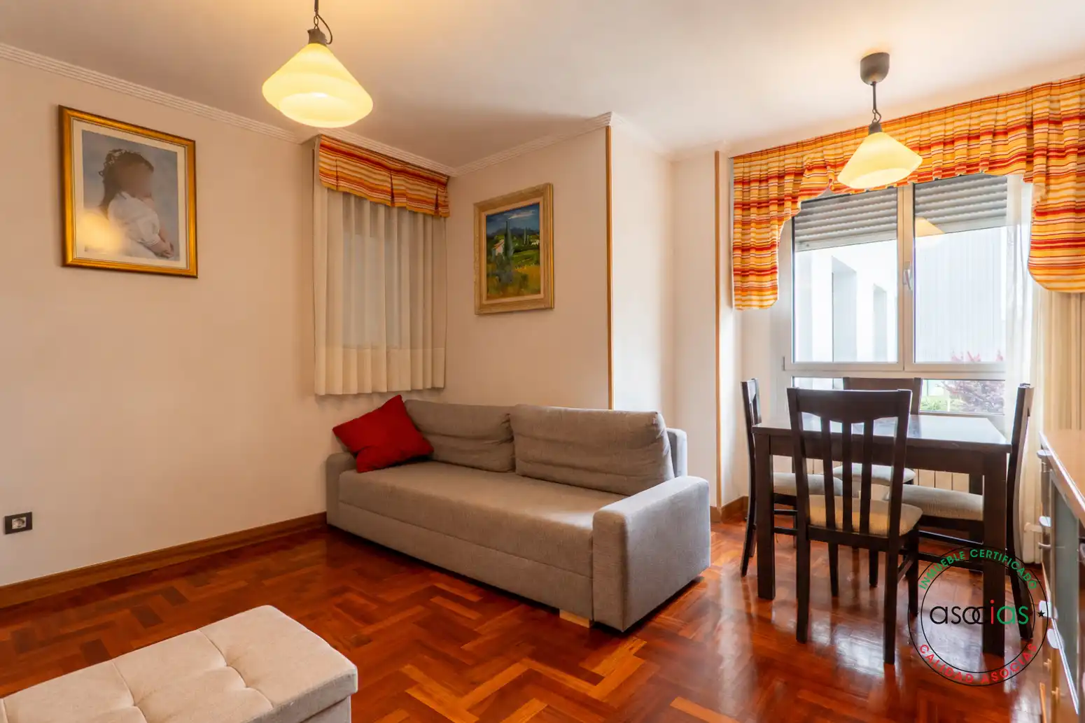 Sala de estar de Piso en venta en Gijón  con Calefacción, Parquet y Terraza