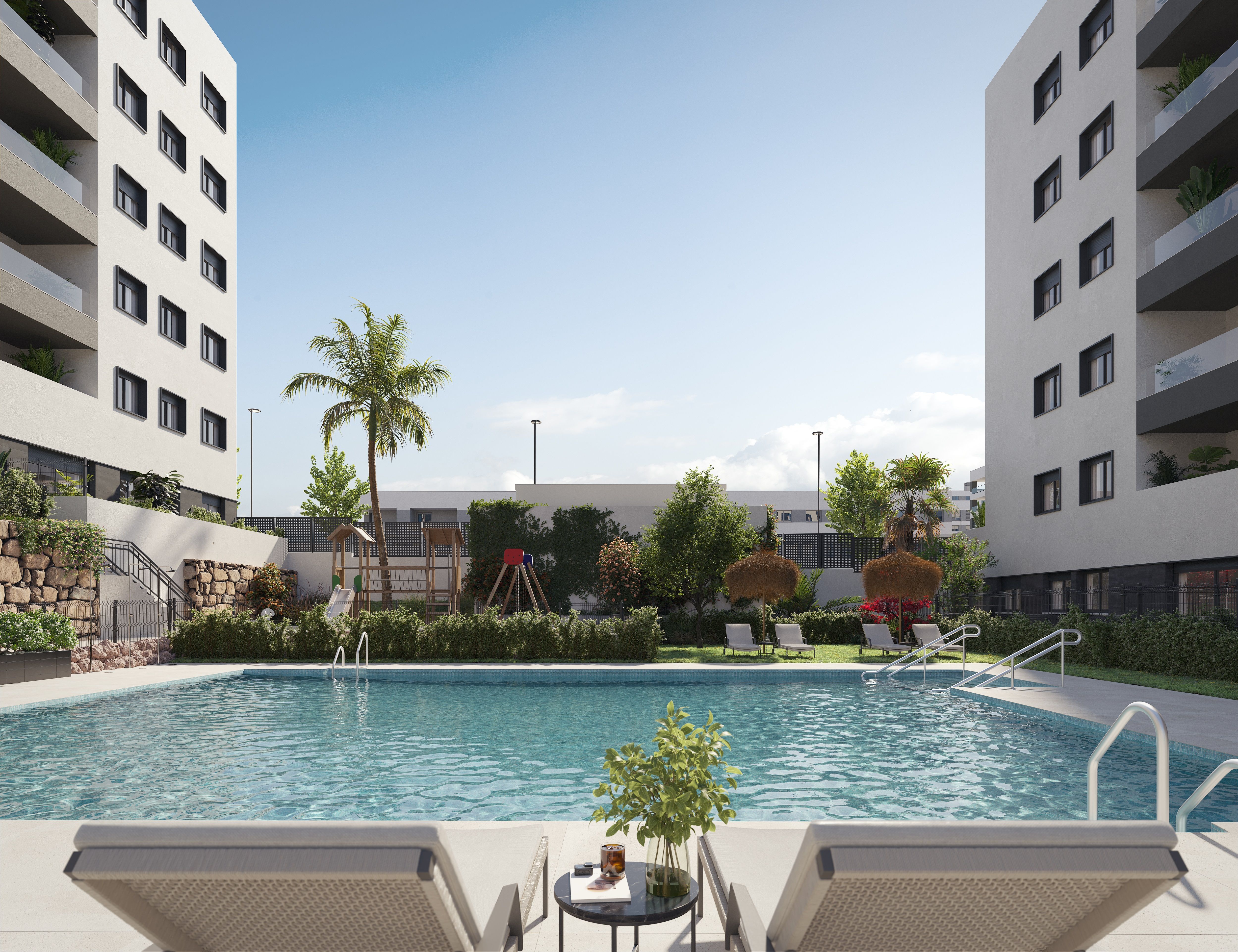 Swimming pool of Flat for sale in Málaga Capital  with Air Conditioner, Heating and Private garden