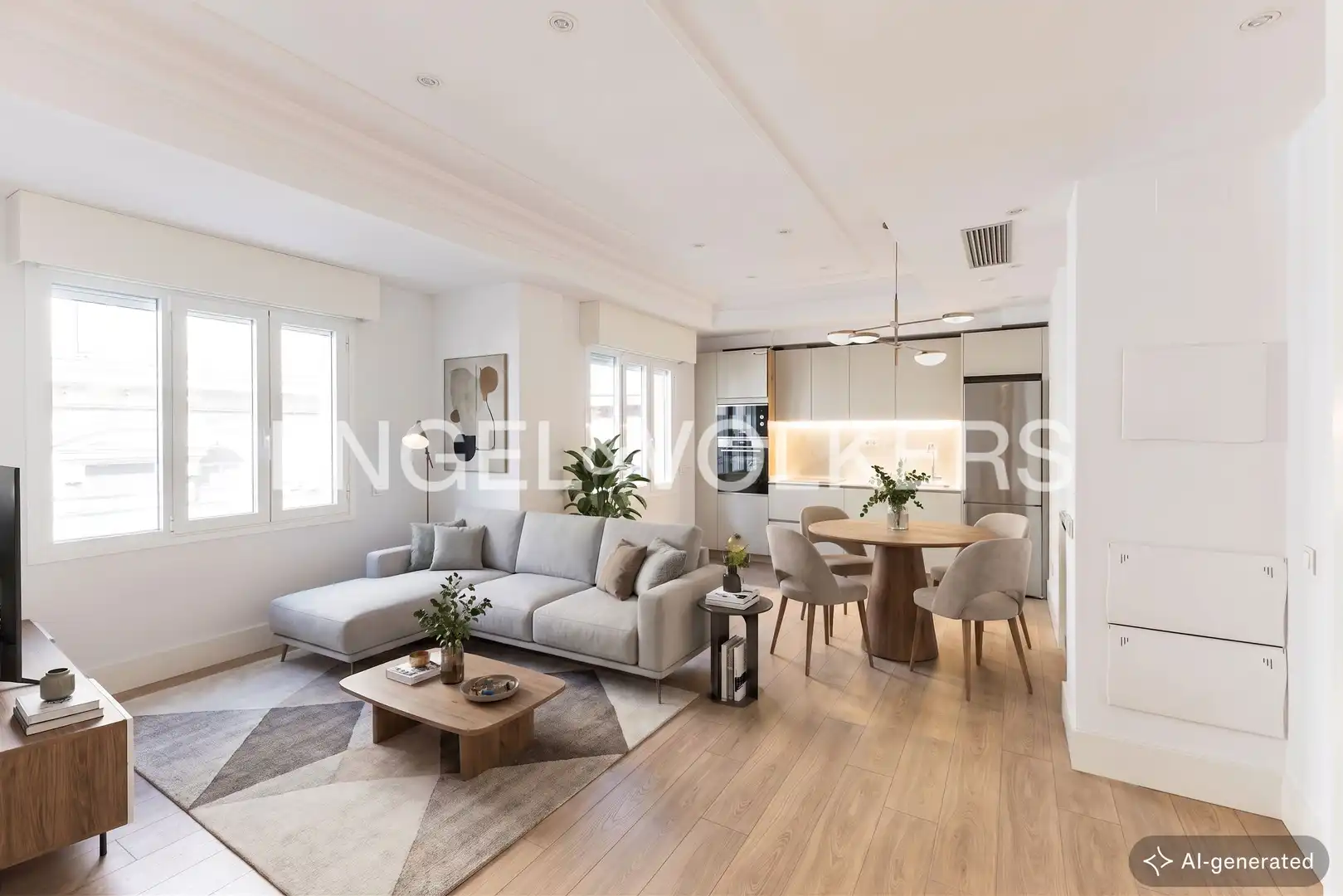 Sala de estar de Piso de alquiler en  Madrid Capital con Aire acondicionado, Calefacción y Trastero