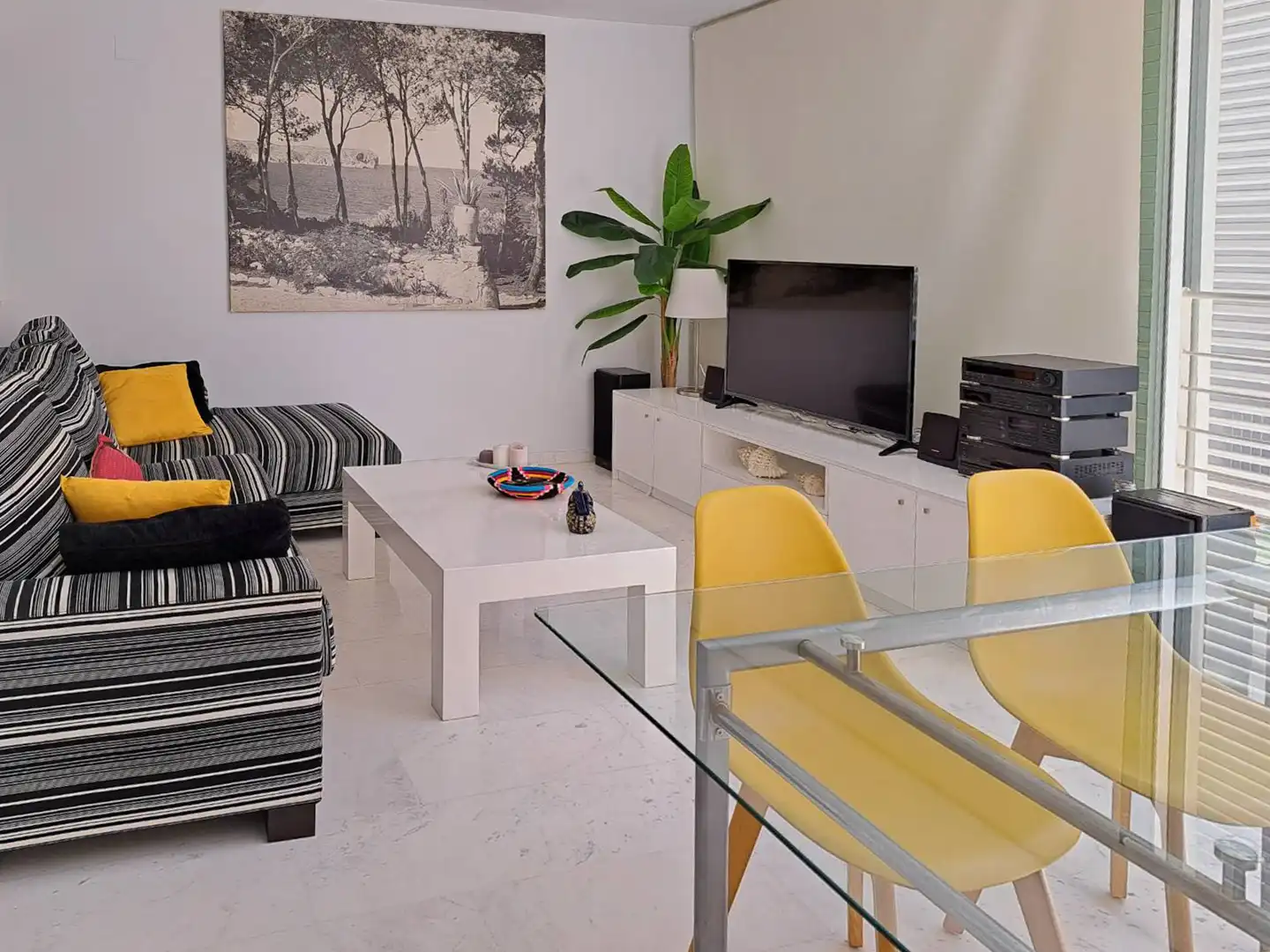 Sala d'estar de Apartament en venda en Jávea / Xàbia amb Jardí privat
