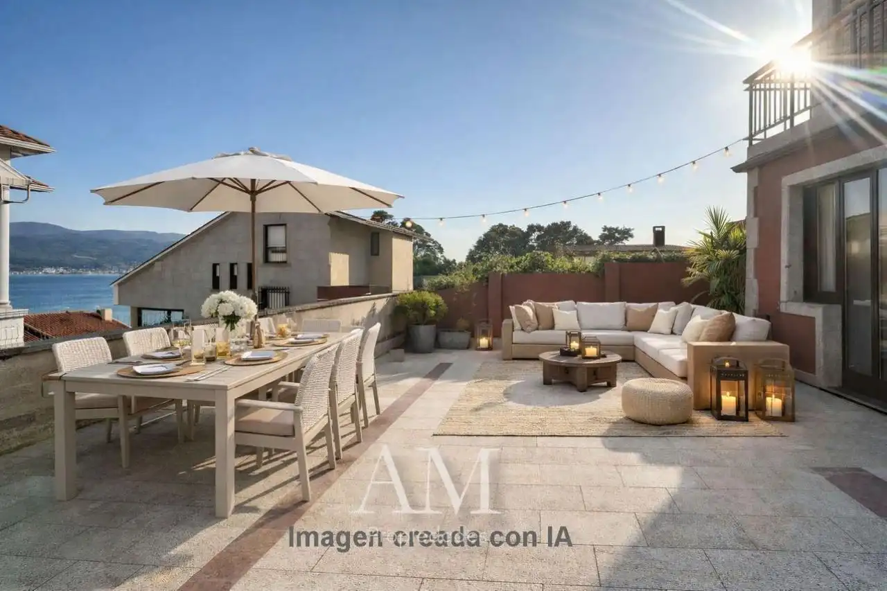 Terrassa de Casa o xalet en venda en Nigrán amb Calefacció, Jardí privat i Terrassa