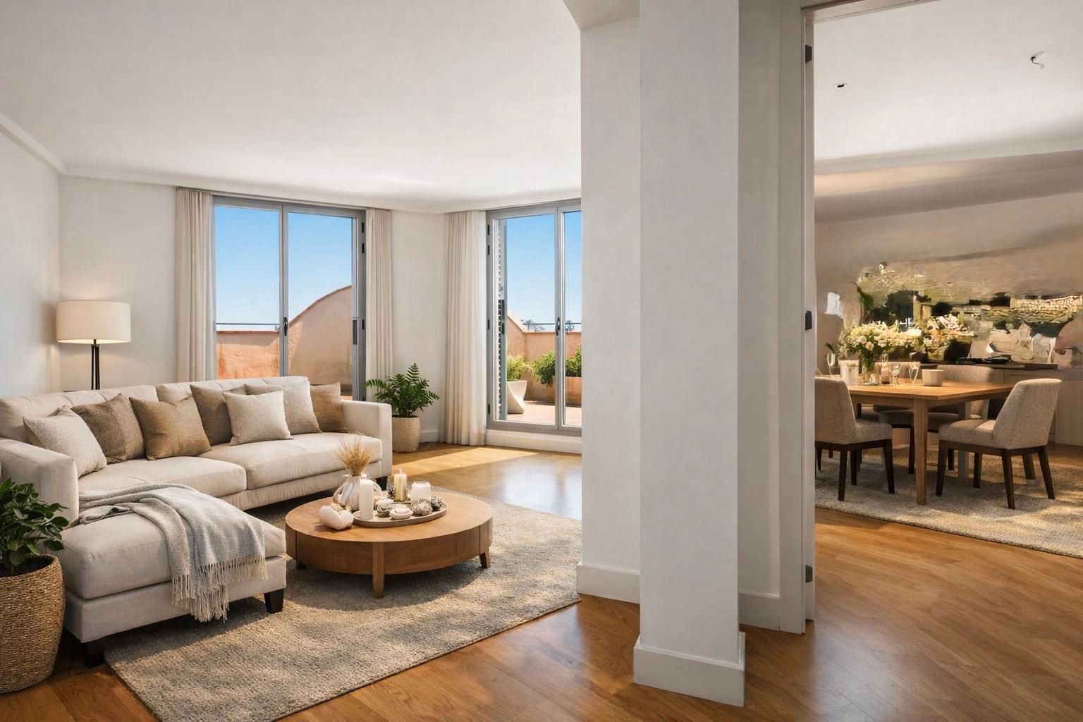 Sala d'estar de Àtic en venda en  Barcelona Capital amb Aire condicionat, Calefacció i Parquet