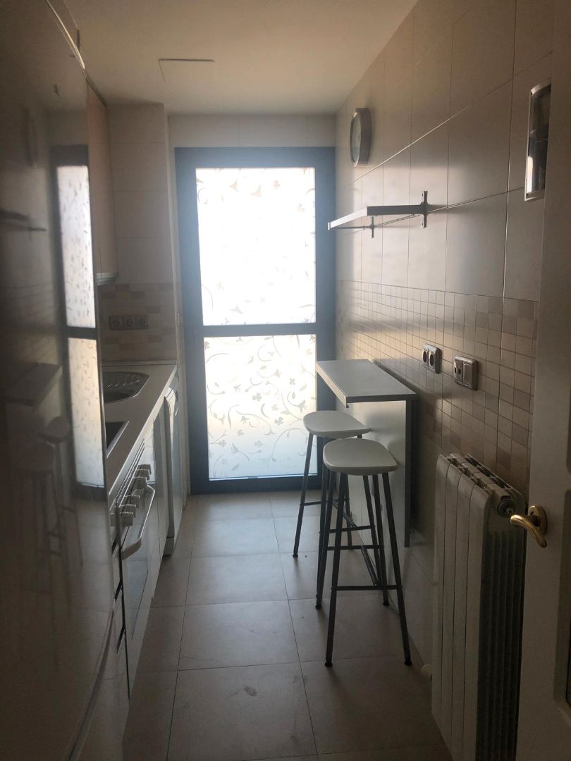 Kitchen of Flat for sale in  Madrid Capital  with Air Conditioner, Private garden and Storage room