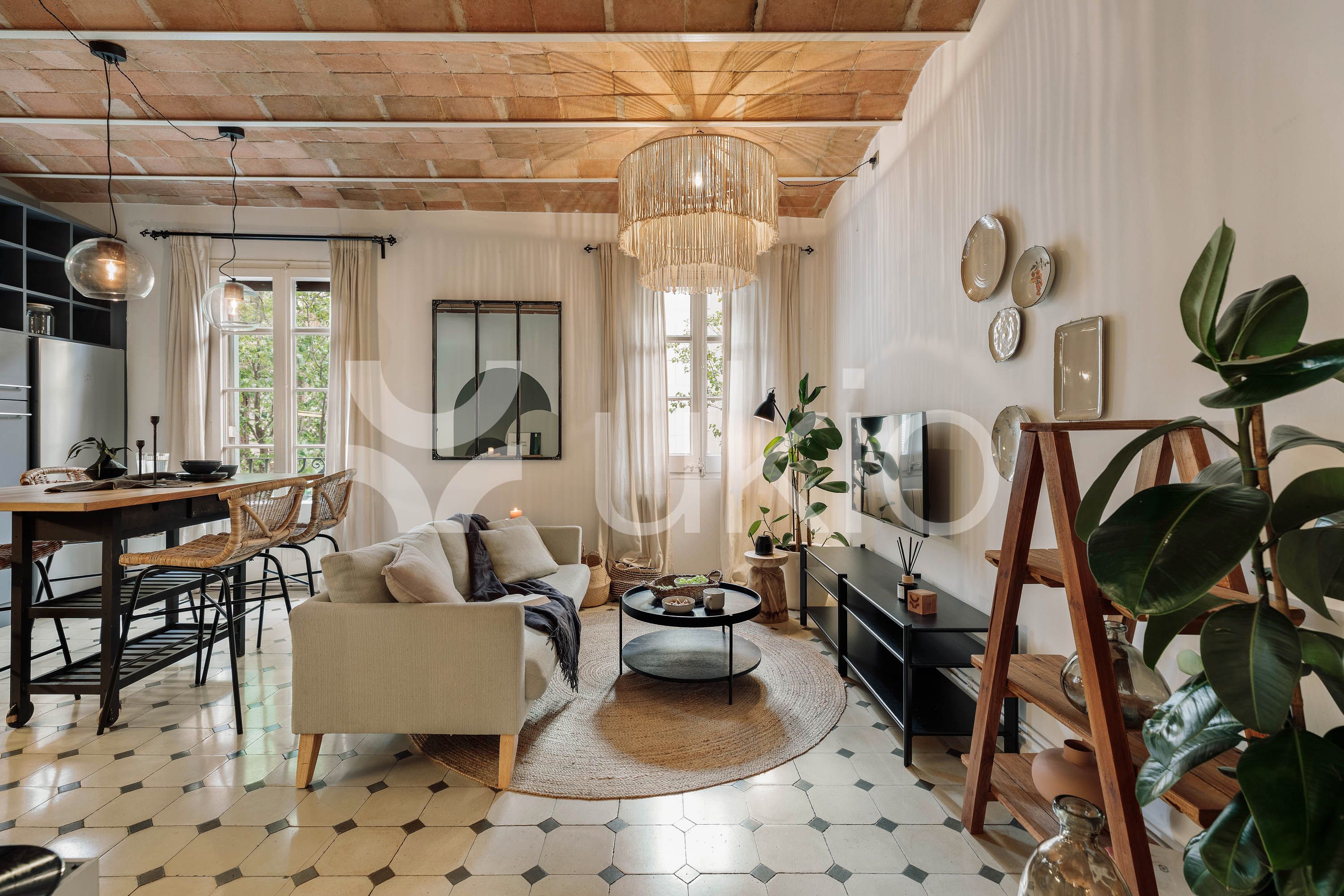 Living room of Apartment to rent in  Barcelona Capital  with Air Conditioner, Heating and Furnished