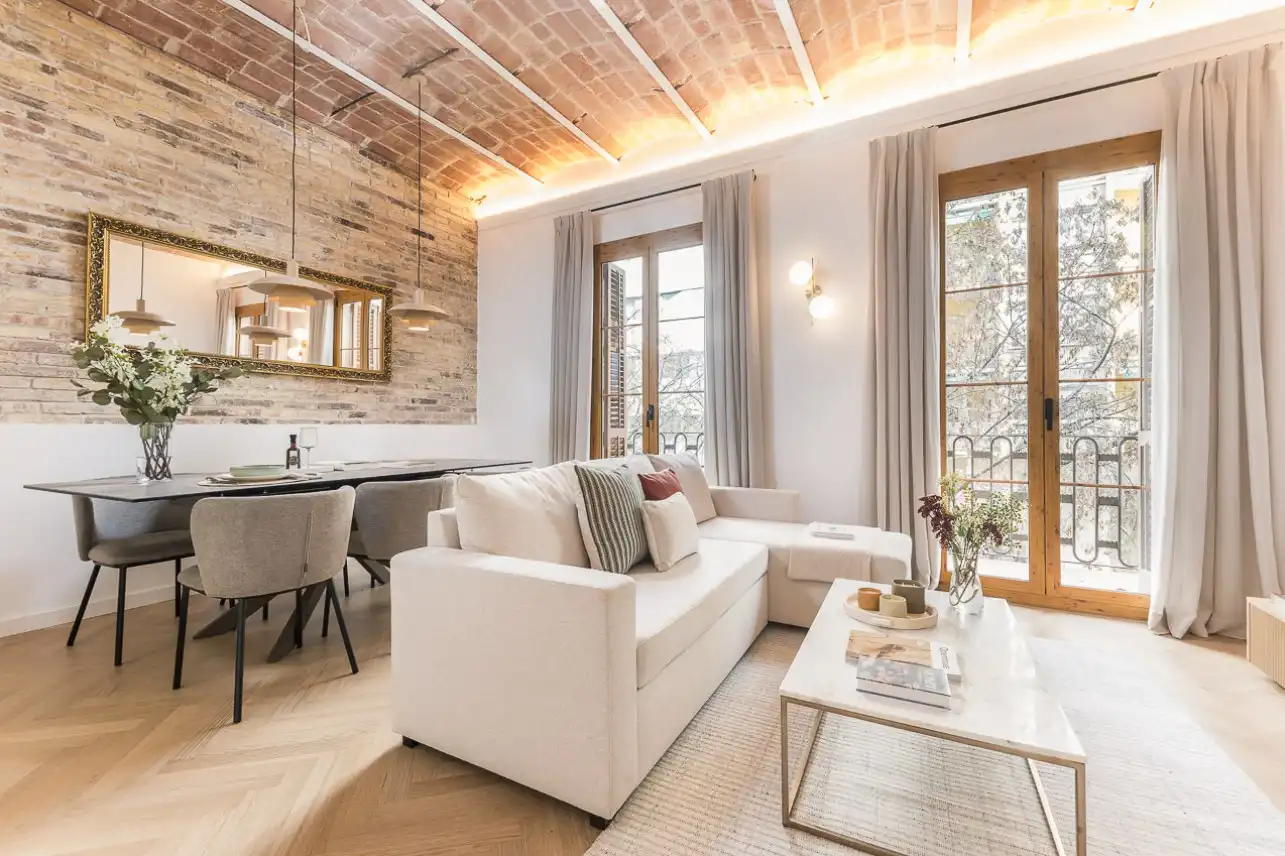 Sala d'estar de Apartament de lloguer en Barcelona amb Aire condicionat, Calefacció i Moblat