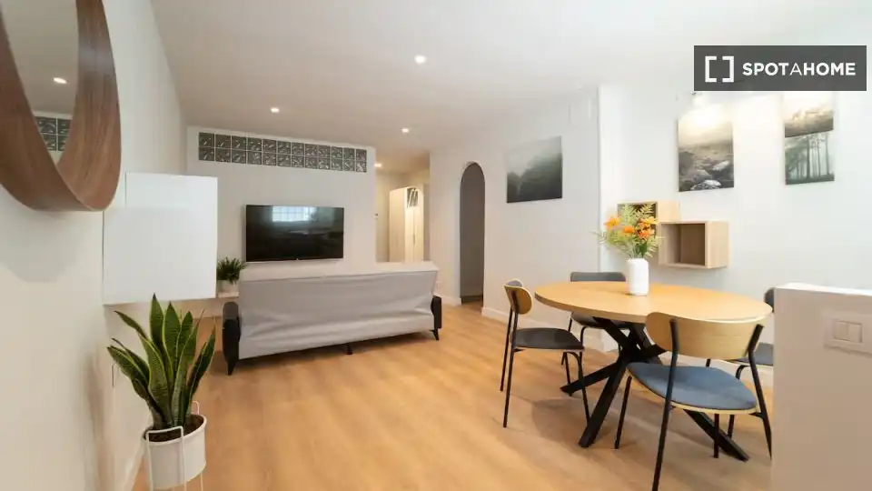 Sala de estar de Piso de alquiler en Barcelona con Aire acondicionado, Calefacción y Amueblado
