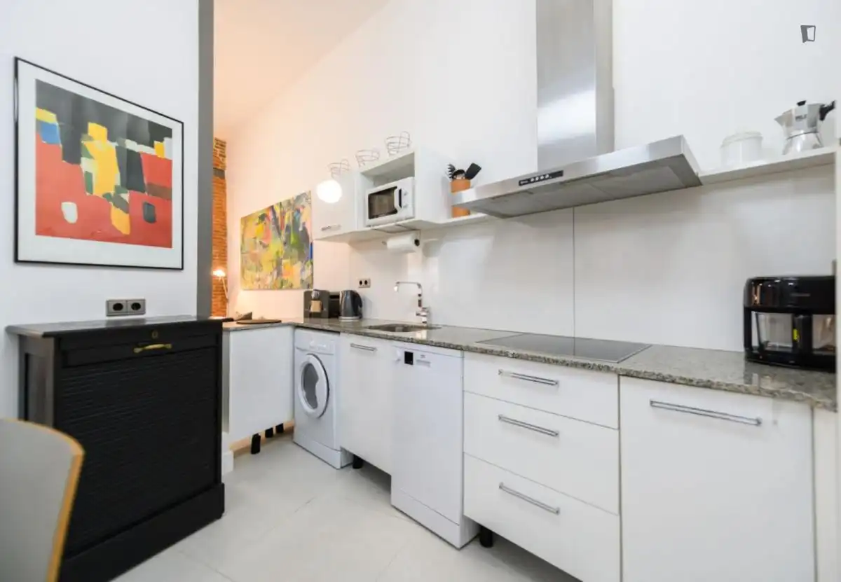 Cocina de Apartamento de alquiler en Madrid con Calefacción, Amueblado y Horno