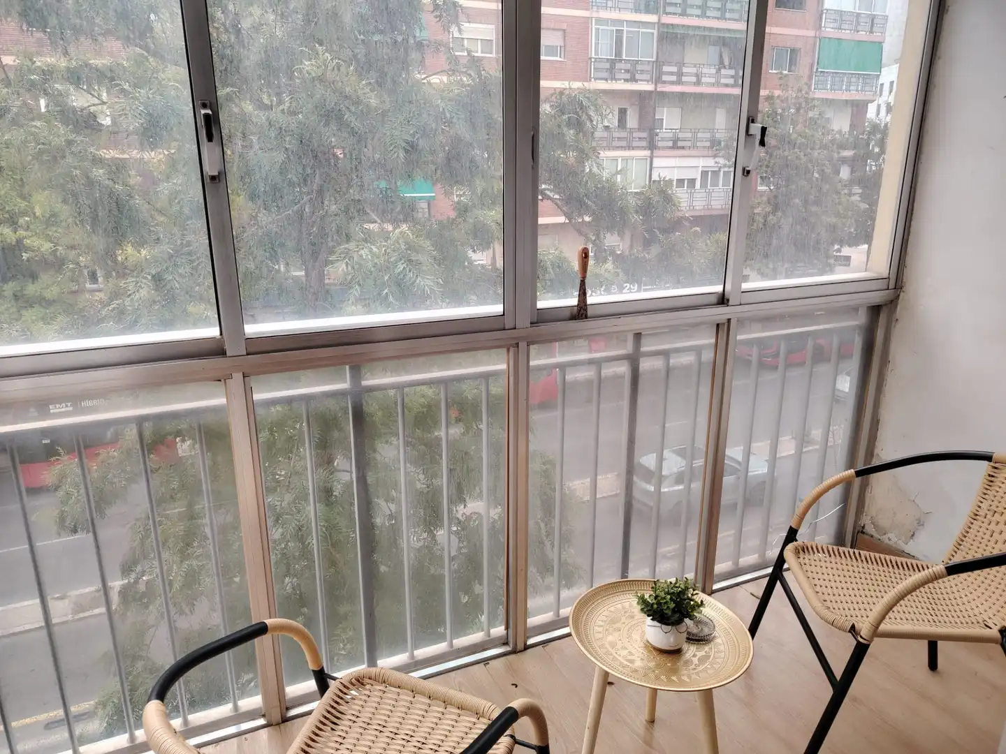 Balcony of Flat for rent in Valencia  with Furnished, Washing machine and Balcony