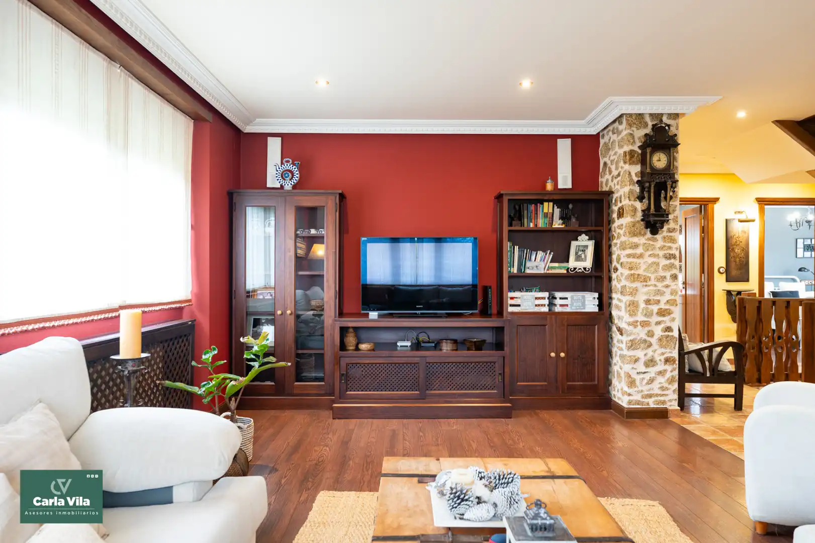 Living room of Houses for sale in Lugo  with Heating, Private garden and Parquet flooring