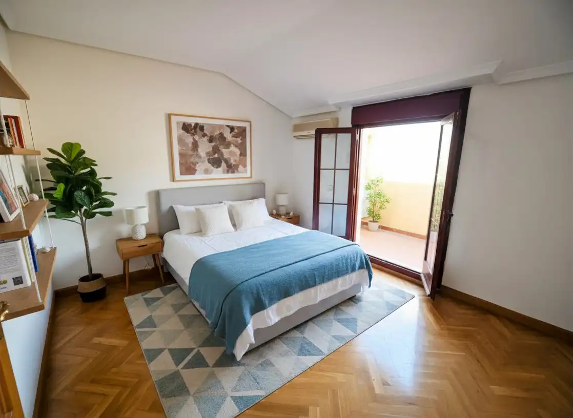 Schlafzimmer von Maisonette zum Verkauf in Arroyomolinos (Madrid) mit Klimaanlage, Heizung und Privatgarten