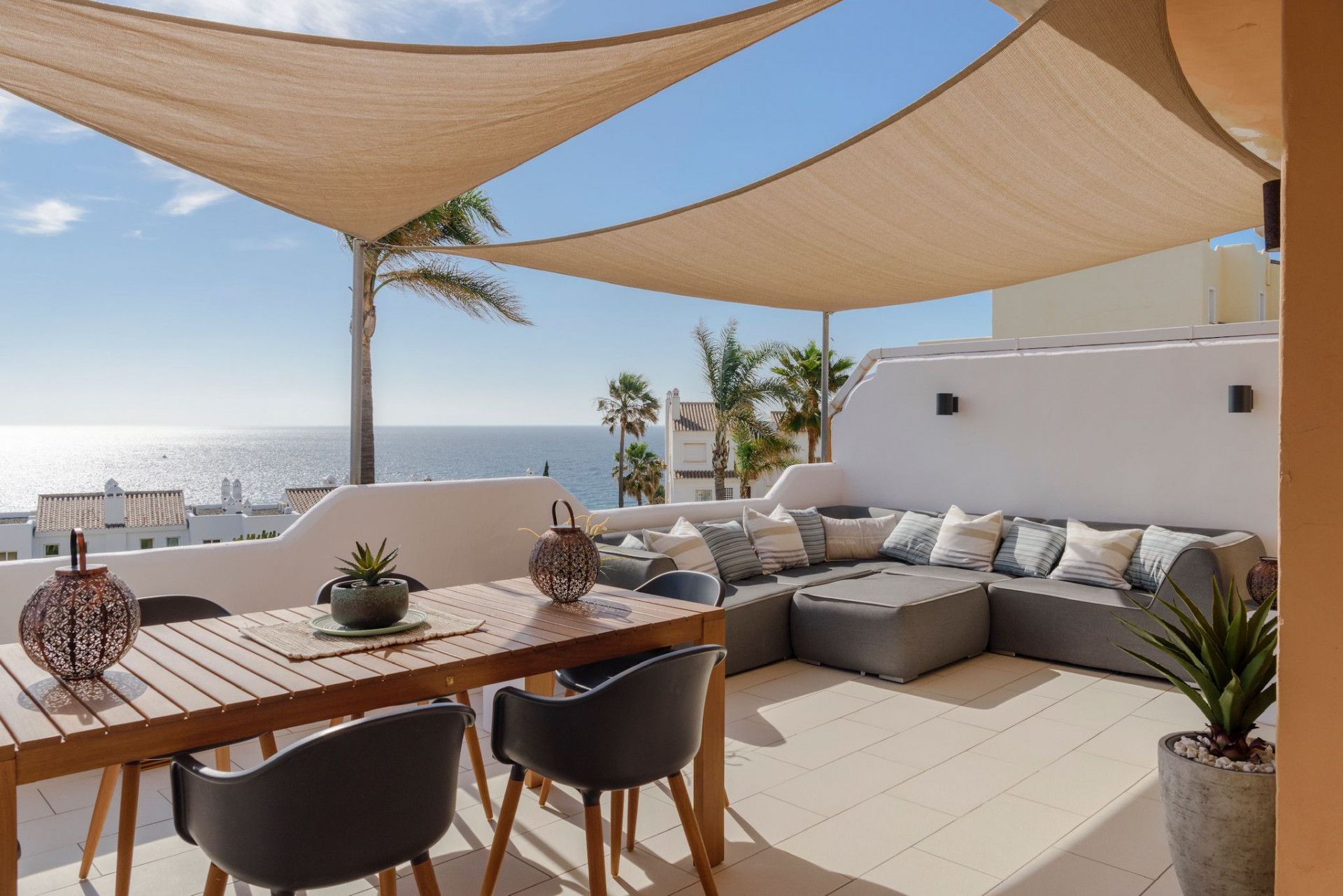 Terraza de Apartamento de alquiler en Casares con Aire acondicionado, Terraza y Piscina