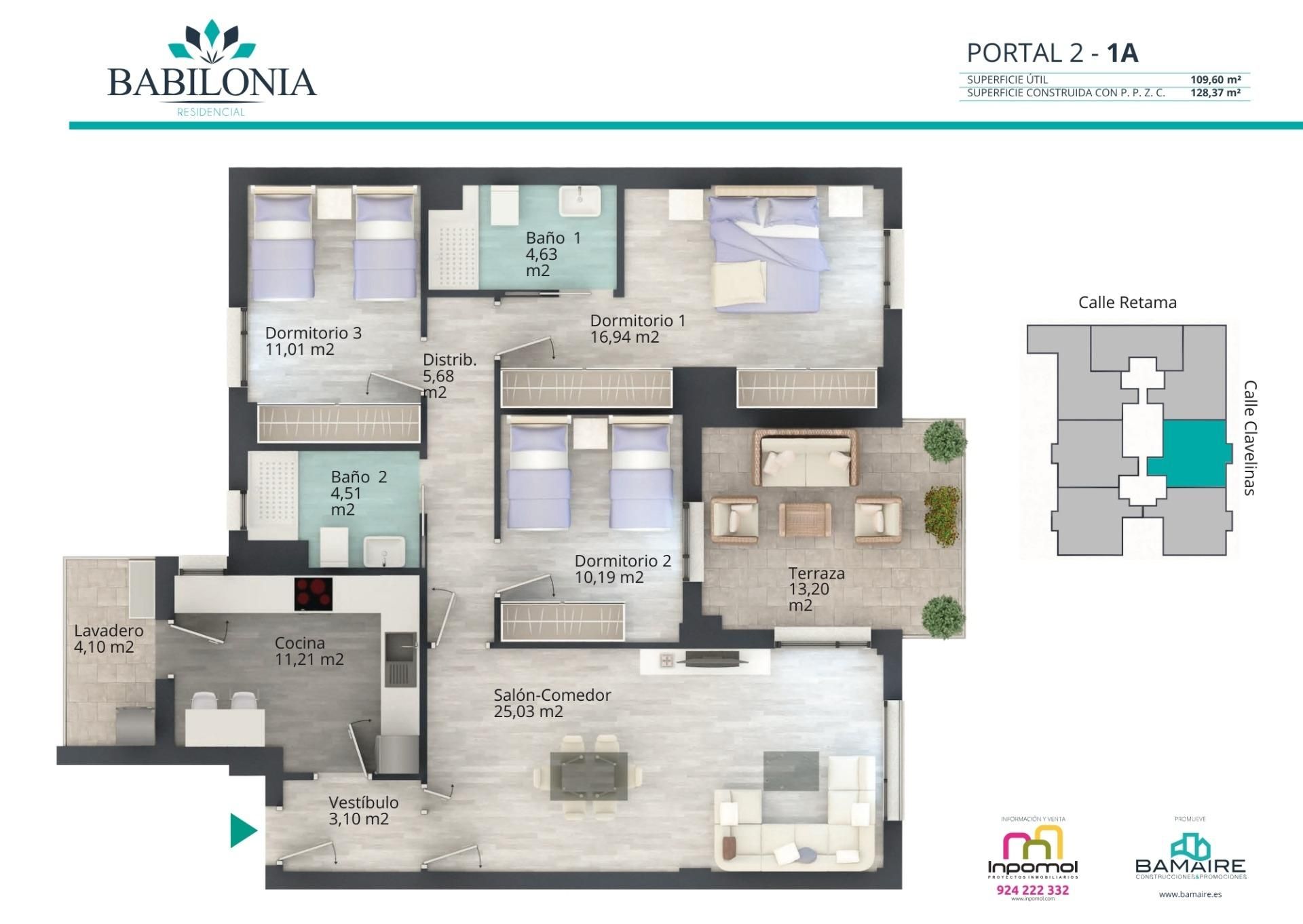 Flat for sale in Badajoz Capital  with Air Conditioner, Heating and Terrace