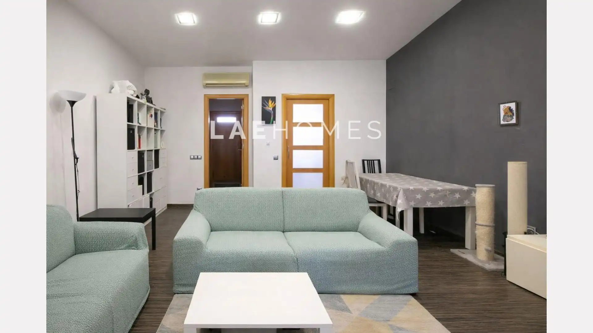 Sala d'estar de Àtic en venda en Badalona amb Aire condicionat, Calefacció i Moblat