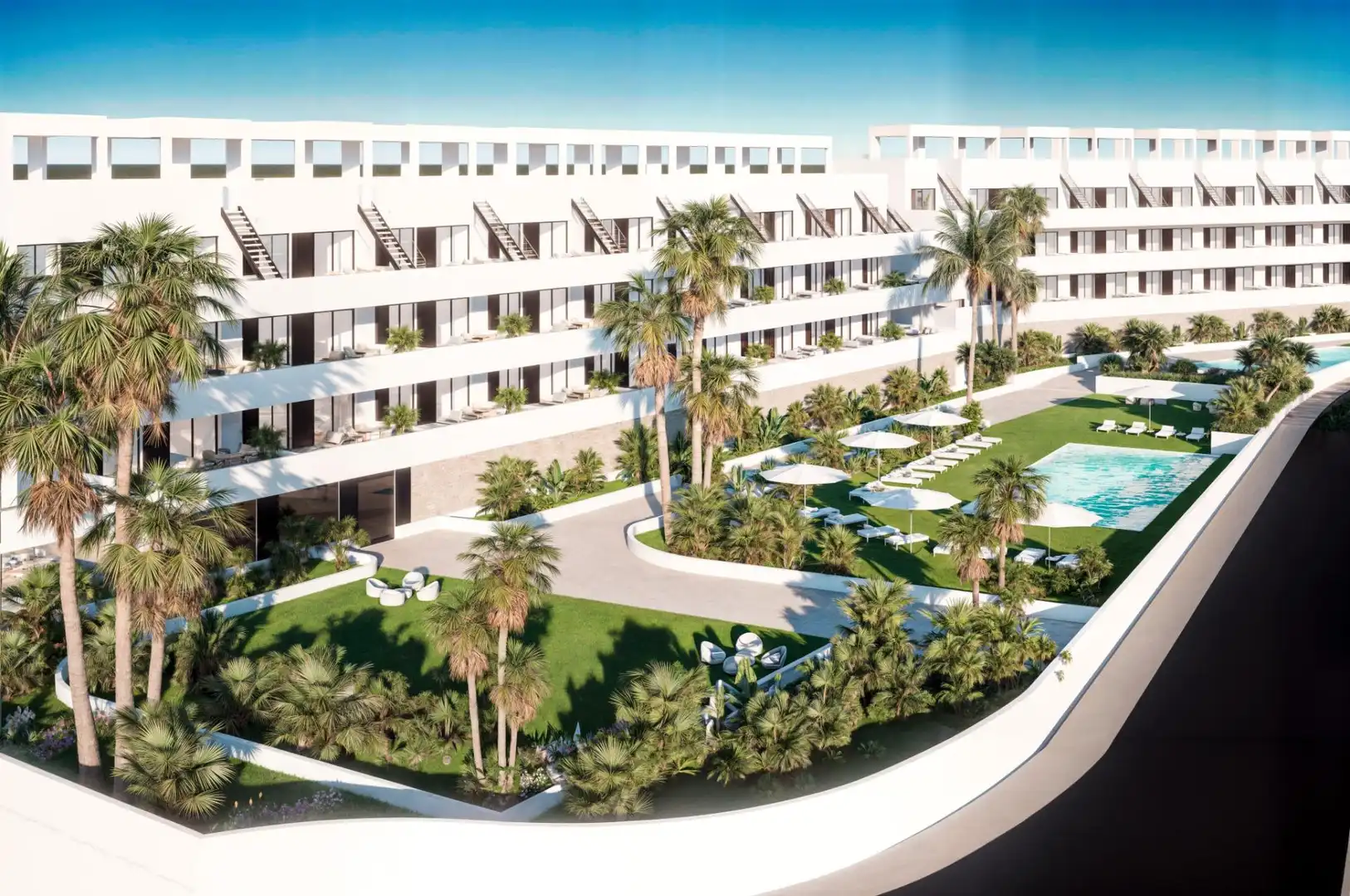 Vista exterior de Apartament en venda en Finestrat amb Aire condicionat, Terrassa i Piscina comunitària