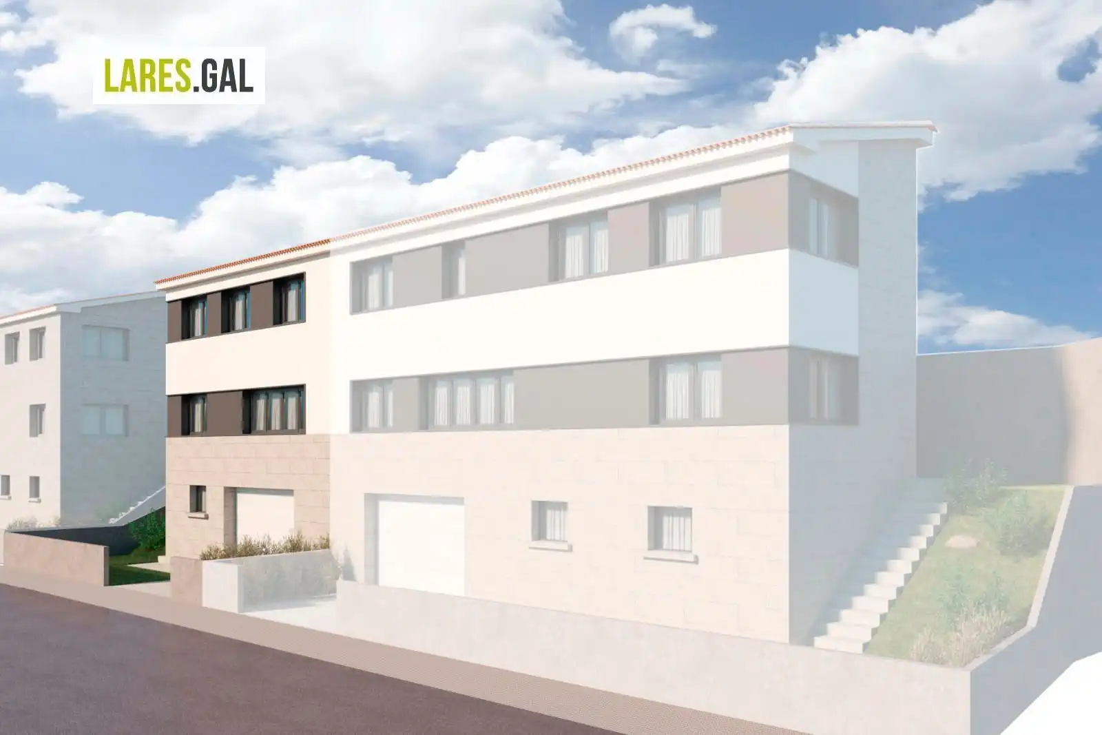 Außenansicht von Einfamilien-Reihenhaus zum Verkauf in Cangas  mit Heizung, Privatgarten und Terrasse