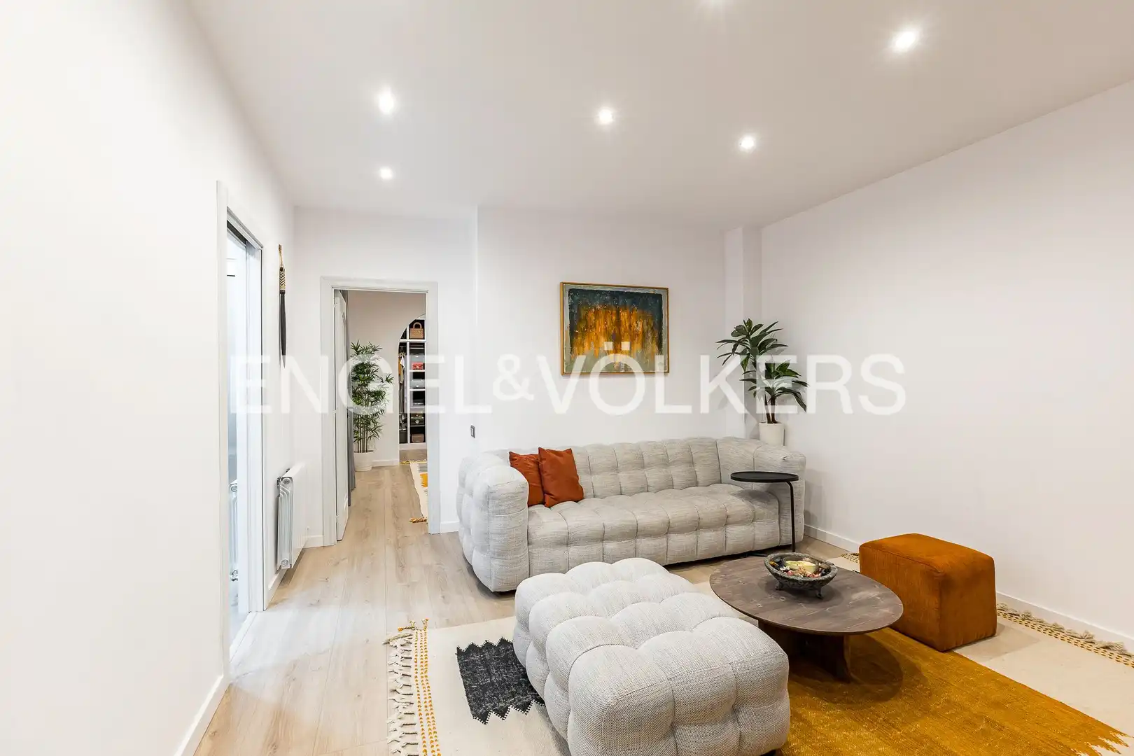 Living room of Flat for rent in Barcelona  with Air Conditioner, Heating and Private garden