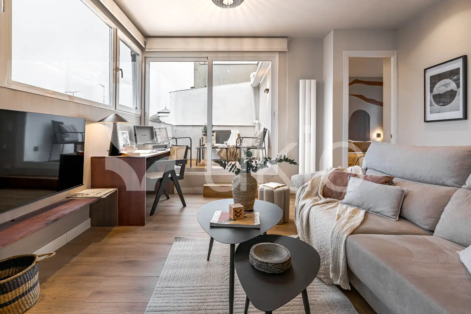 Sala d'estar de Apartament de lloguer en Madrid amb Aire condicionat, Calefacció i Terrassa
