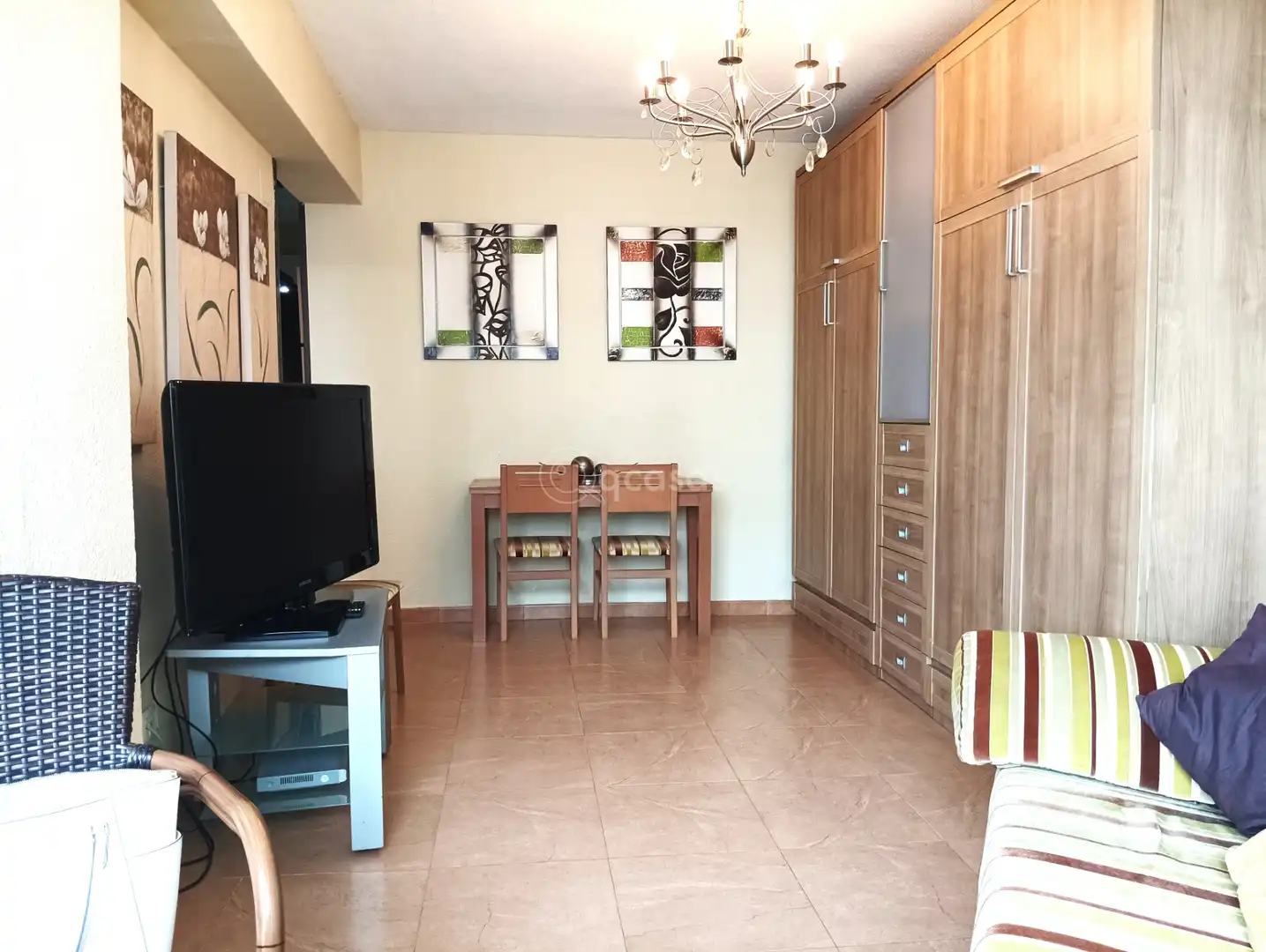 Sala de estar de Apartamento en venta en Benalmádena con Aire acondicionado, Amueblado y Lavadora