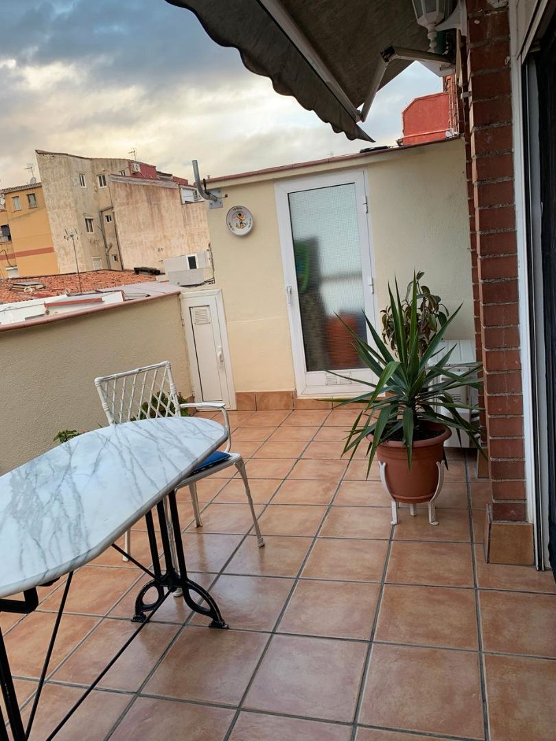 Balcony of Attic for sale in Badalona  with Air Conditioner, Parquet flooring and Terrace
