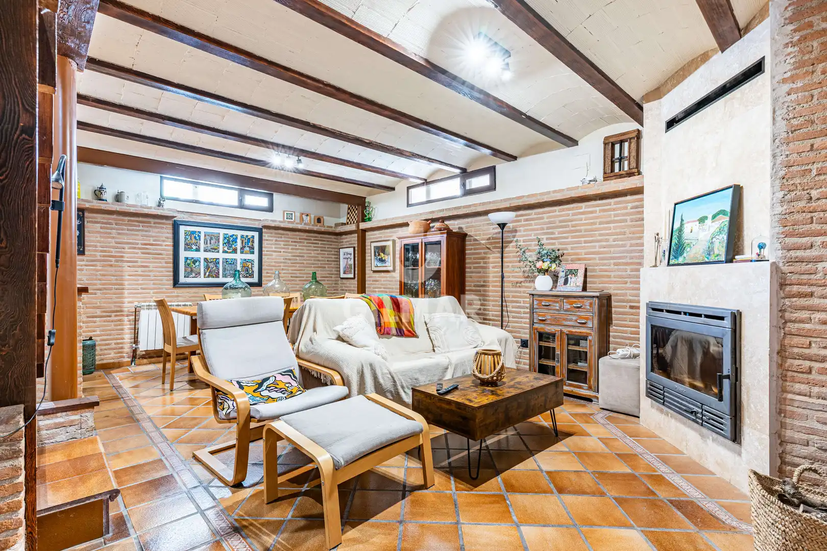 Sala d'estar de Casa adosada en venda en Pinto amb Calefacció, Jardí privat i Moblat