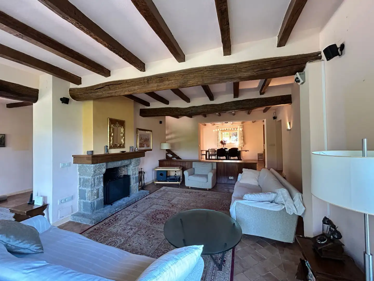 Sala de estar de Casa o chalet en venta en Sant Joan Les Fonts con Aire acondicionado, Calefacción y Parquet