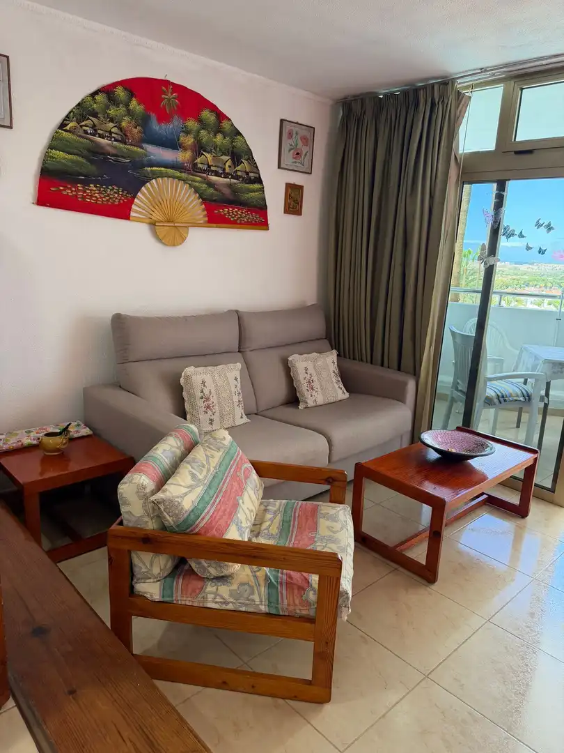Sala de estar de Apartamento en venta en San Bartolomé de Tirajana con Amueblado y Piscina comunitaria