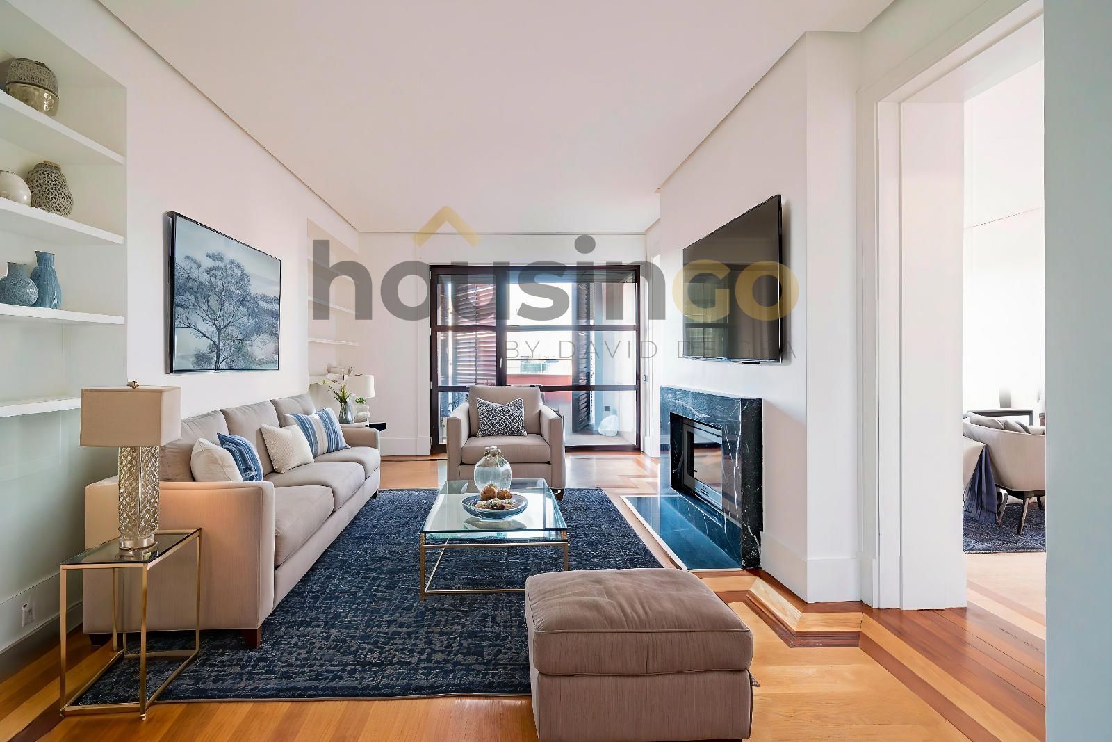 Sala d'estar de Àtic de lloguer en  Madrid Capital amb Aire condicionat, Calefacció i Parquet