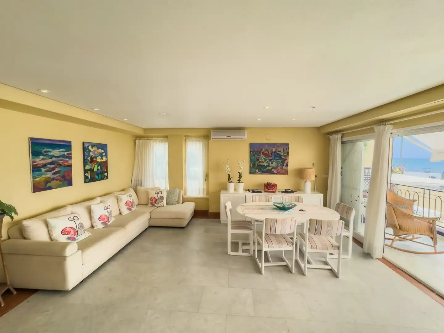 Living room of Duplexes for rent in Santa Pola  with Air Conditioner, Private garden and Terrace