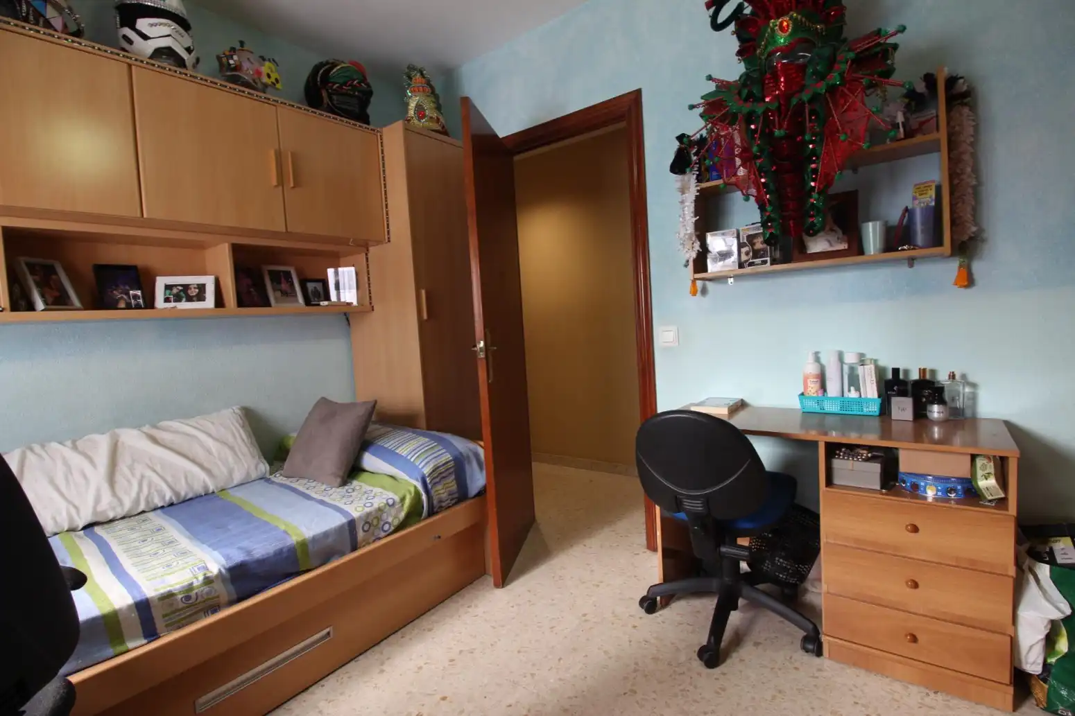 Schlafzimmer von Wohnung zum Verkauf in Montijo mit Klimaanlage, Heizung und Parkett