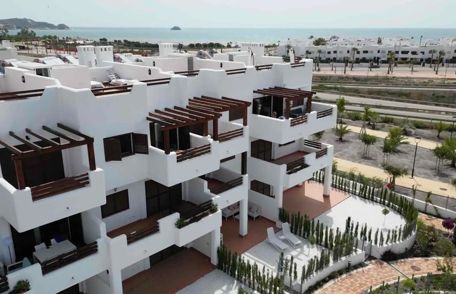 Außenansicht von Wohnung zum Verkauf in Pulpí mit Klimaanlage, Terrasse und Schwimmbad