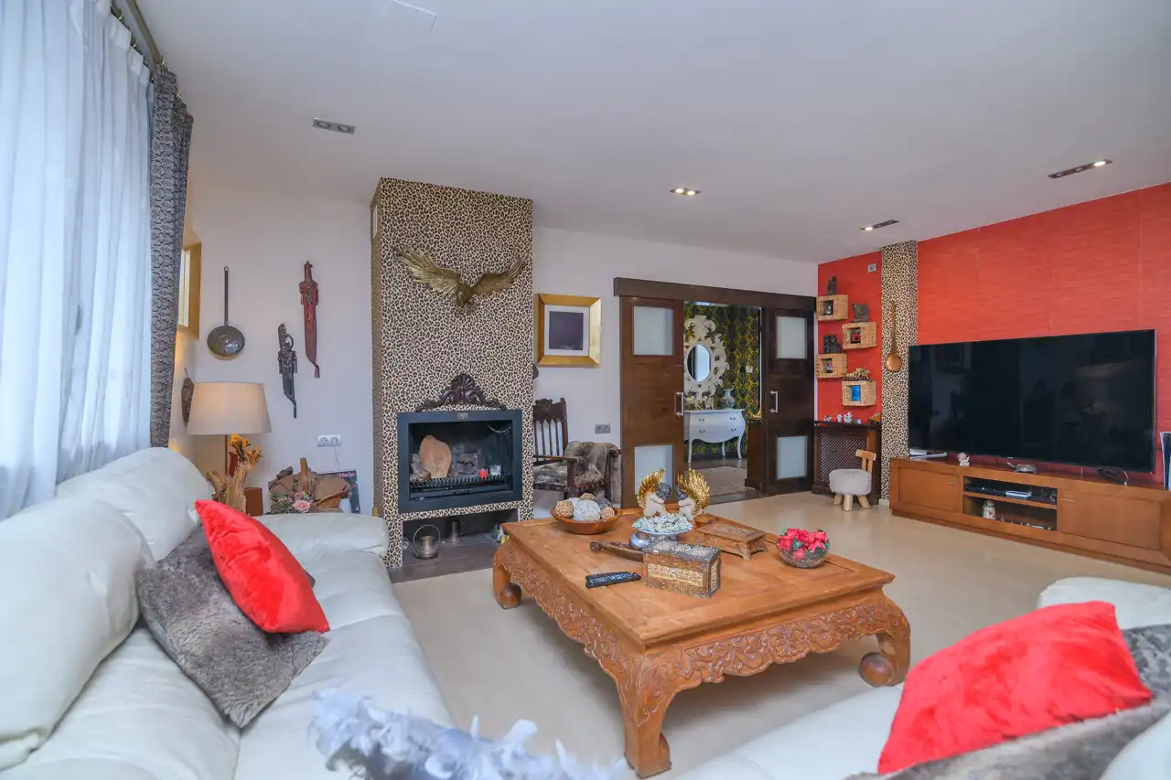 Sala de estar de Casa o chalet de alquiler en Begues con Aire acondicionado, Calefacción y Jardín privado