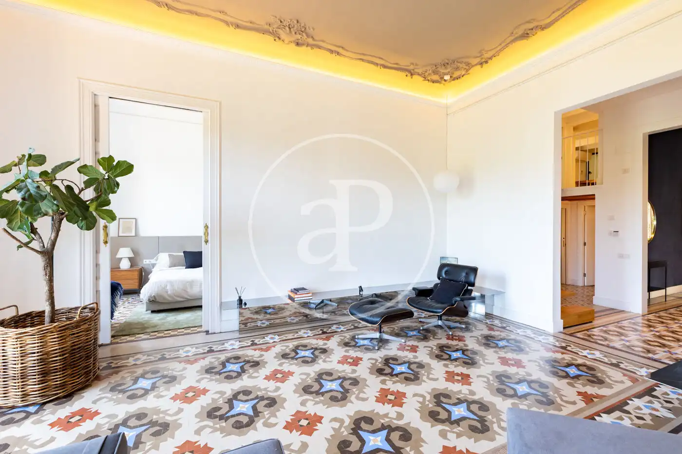 Wohnzimmer von Wohnung zur Miete in Barcelona mit Klimaanlage, Heizung und Möbliert