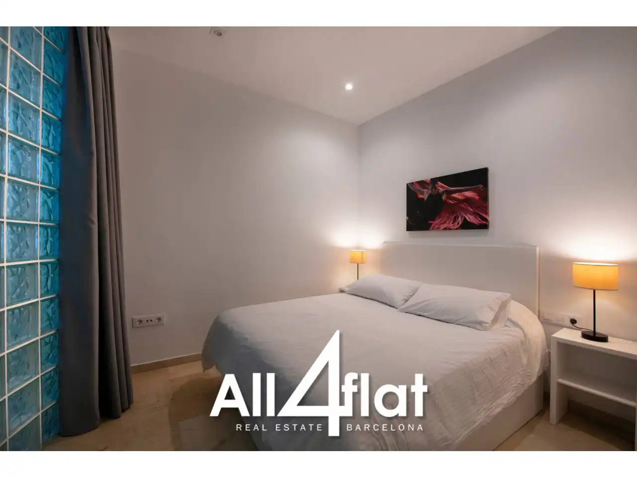 Bedroom of Study for rent in Barcelona  with Air Conditioner, Parquet flooring and Furnished