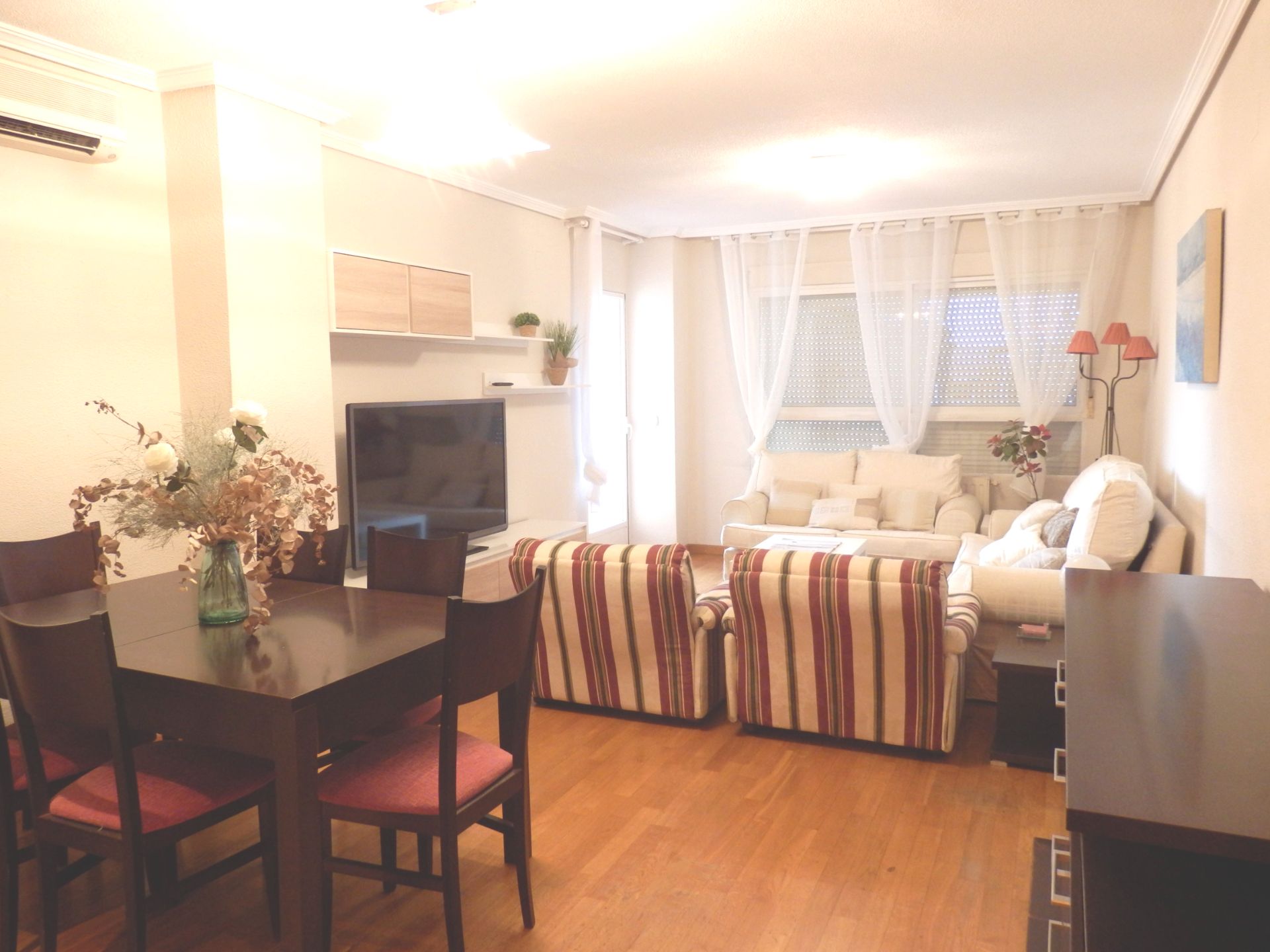 Sala de estar de Piso de alquiler en  Valencia Capital con Calefacción, Parquet y Amueblado