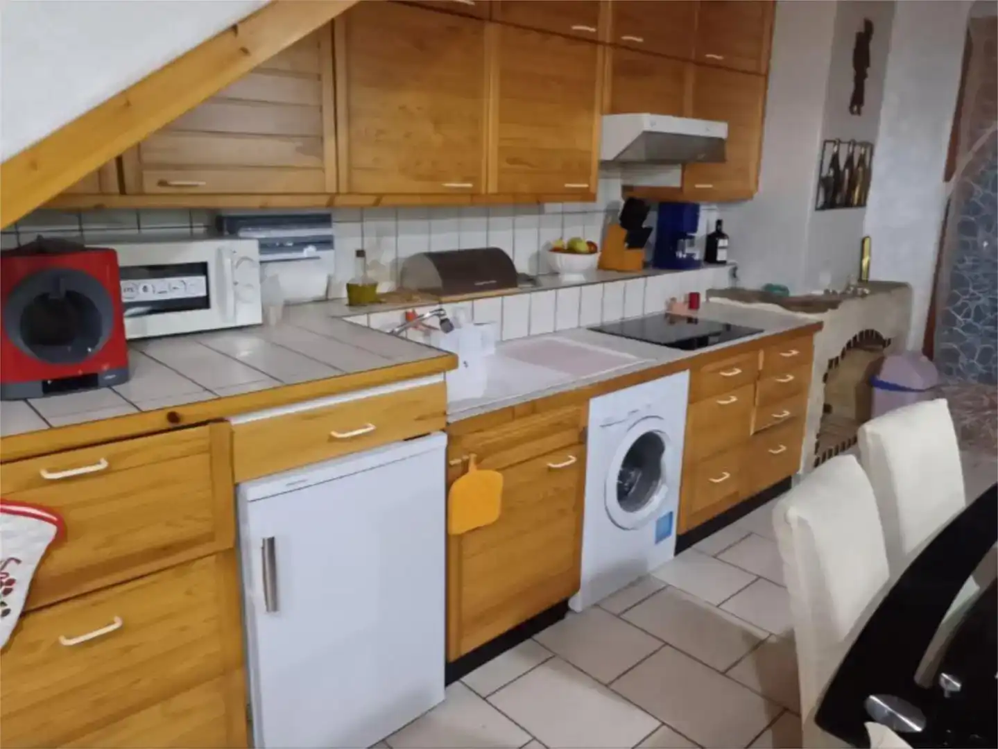 Küche von Maisonette zur Miete in Empuriabrava mit Klimaanlage und Balkon