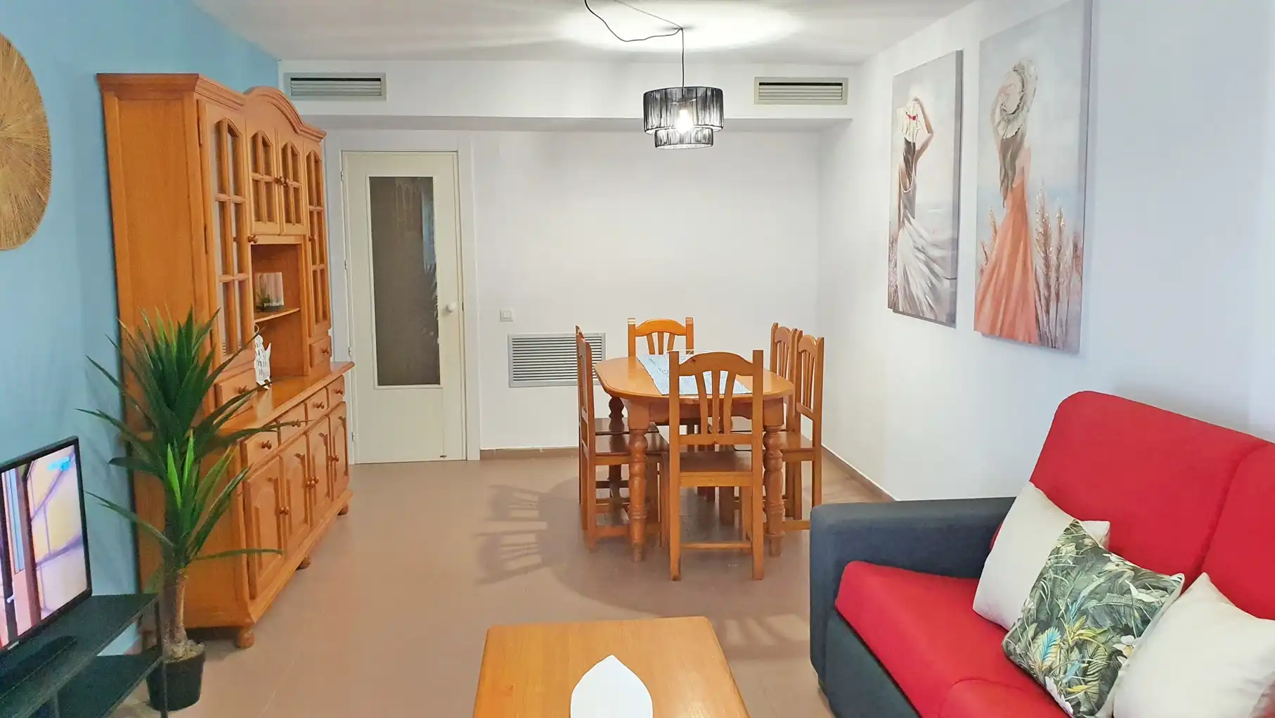 Wohnzimmer von Wohnungen zur Miete in Gandia mit Terrasse, Möbliert und Ofen